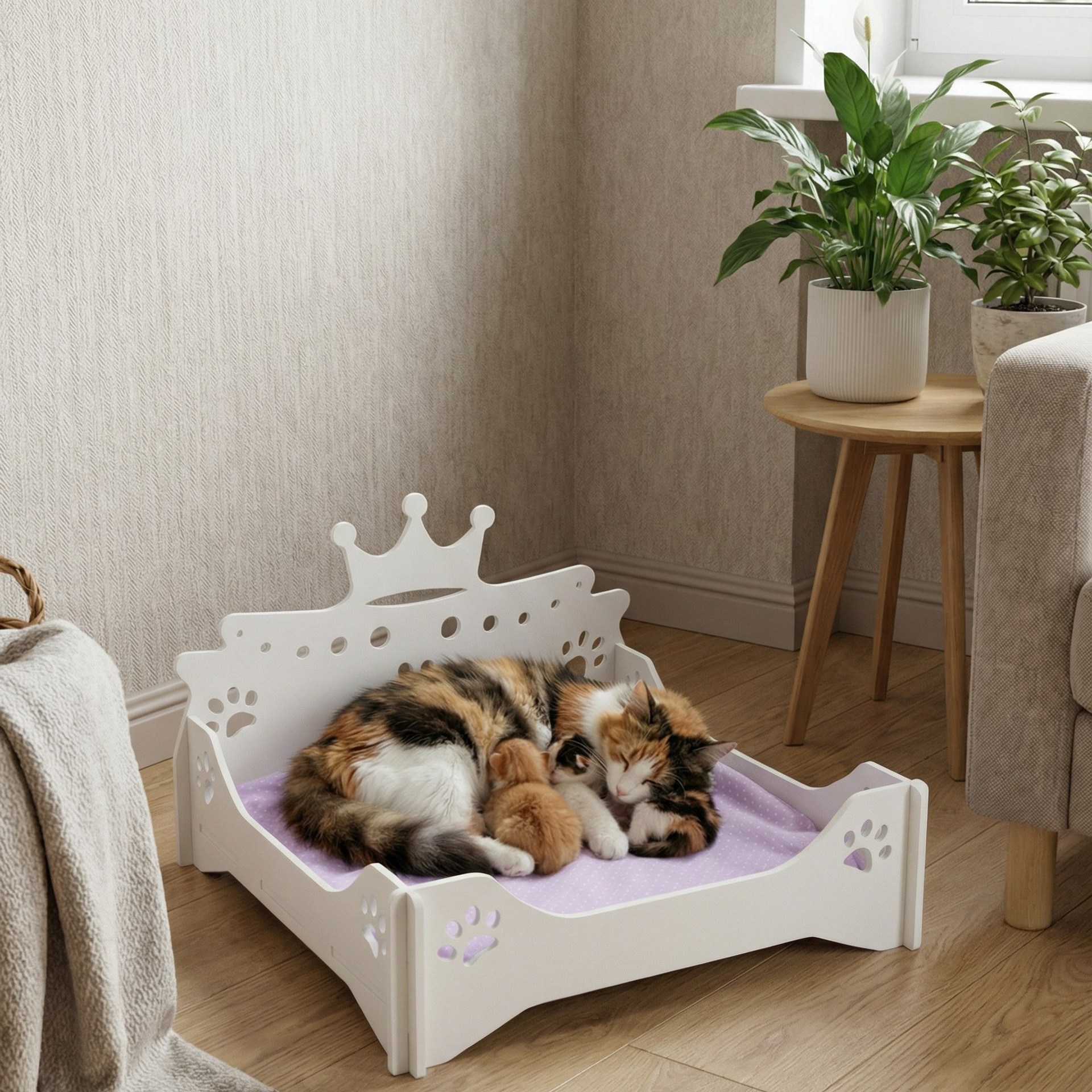 Лежанка «Королевская» Белая. Murstyle