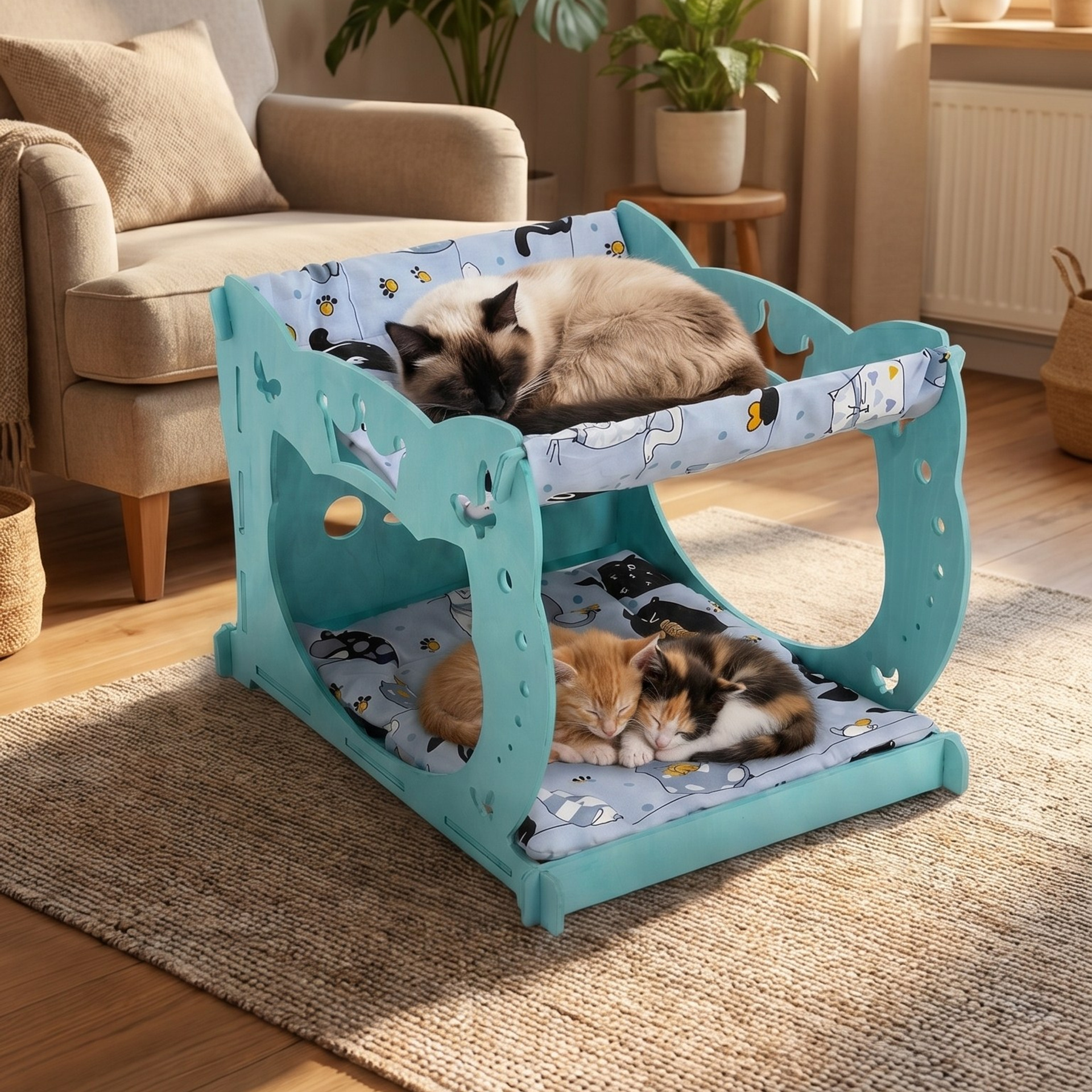 Домик-гамак двухуровневый для питомцев тиффани. Murstyle