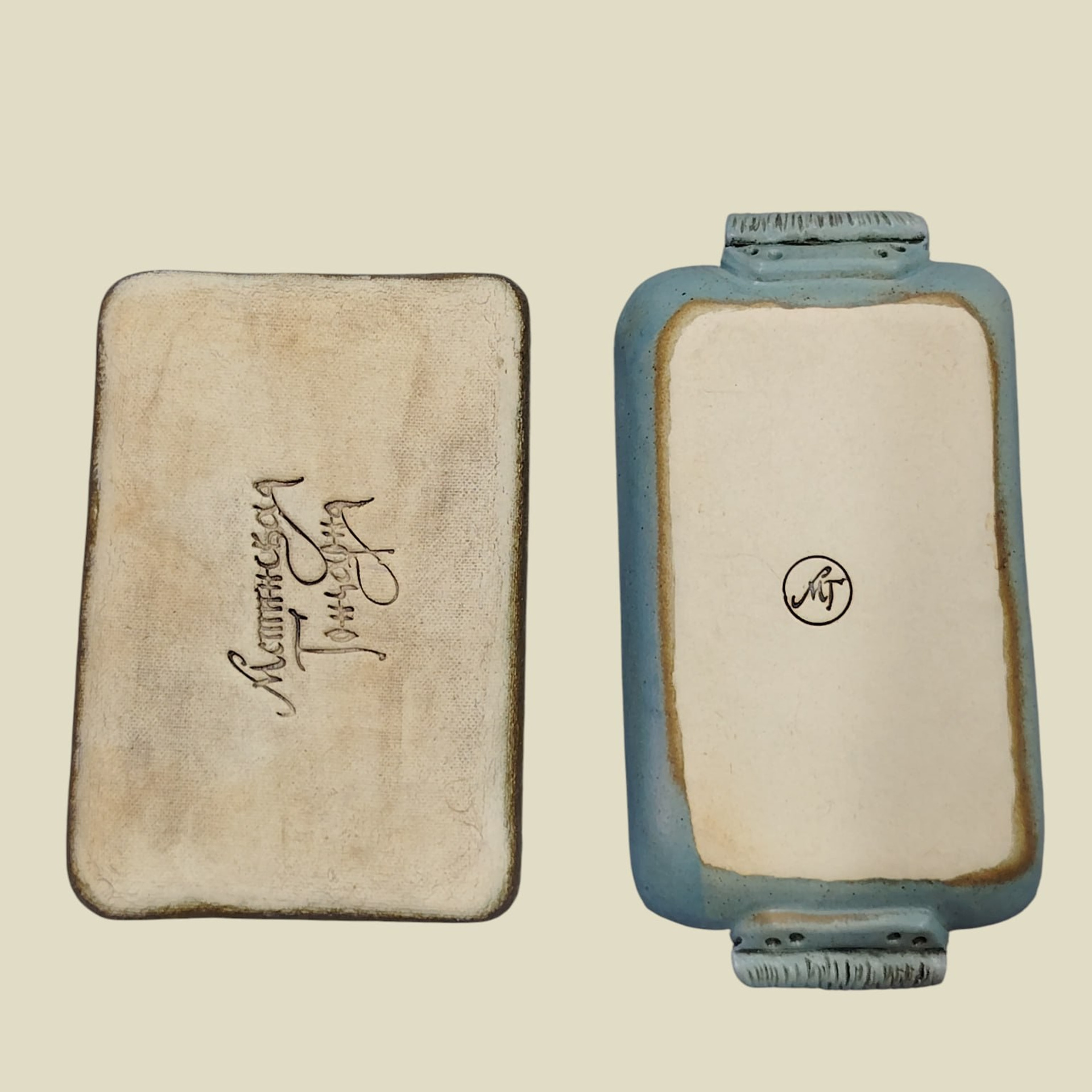 Плейт прямоугольный пейсли. Мстинская Гончарня