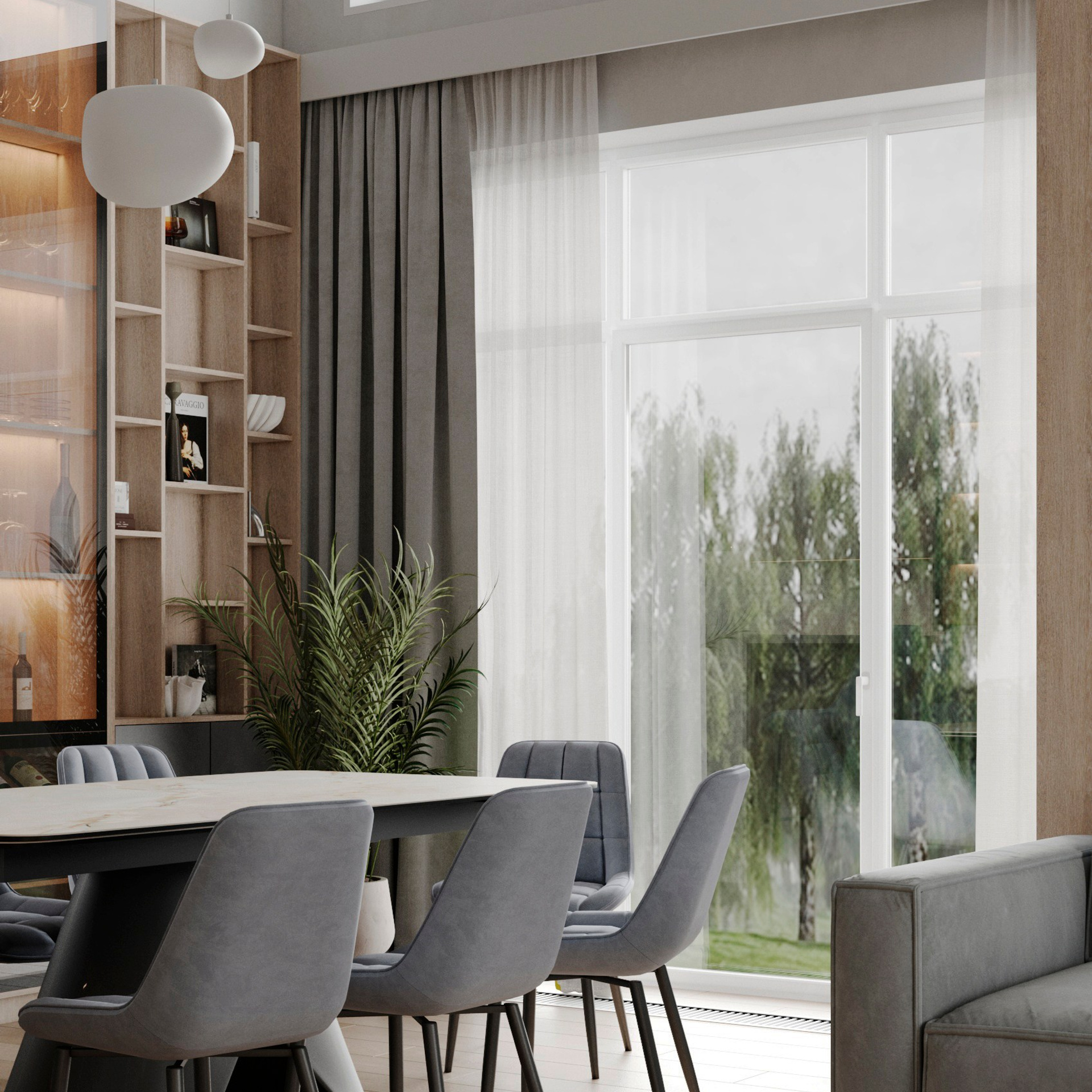Коттедж кухня-гостиная 40&nbsp;м²