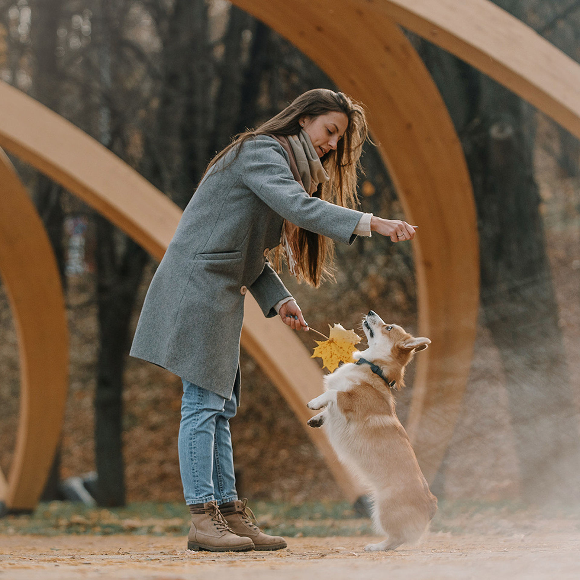 Катя, Саша и корги Люси. Фотограф Анна Тюрина
