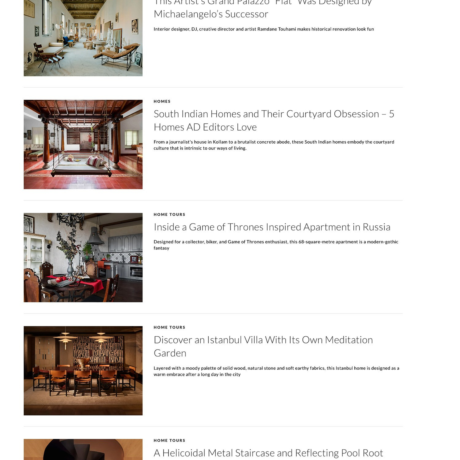 Publication in Architectural Digest AD Middle East