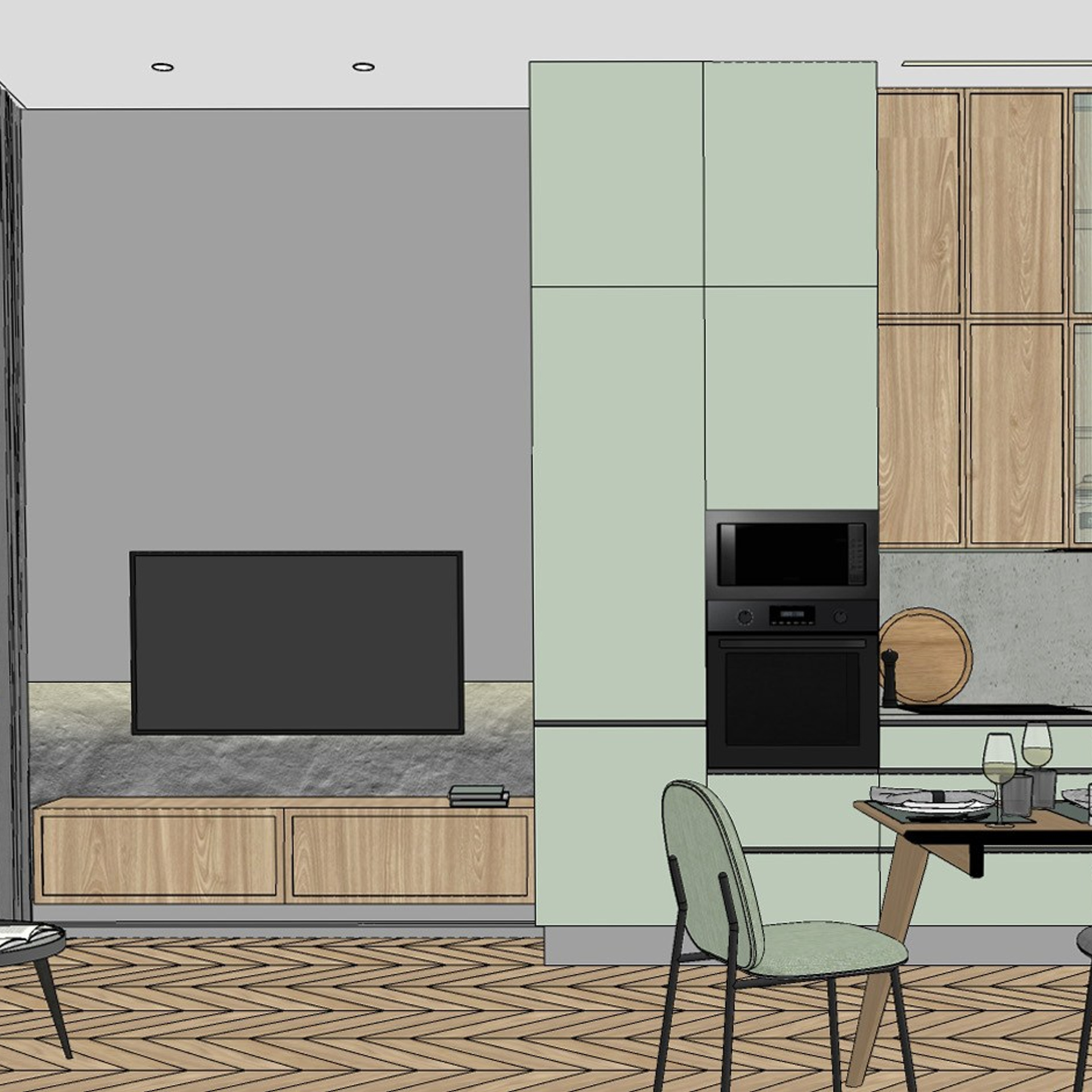 Эхин. Квартира 60 м² (эскизные визуализации). Мастерская интерьеров Светланы Куксовой. Дизайн и реализация