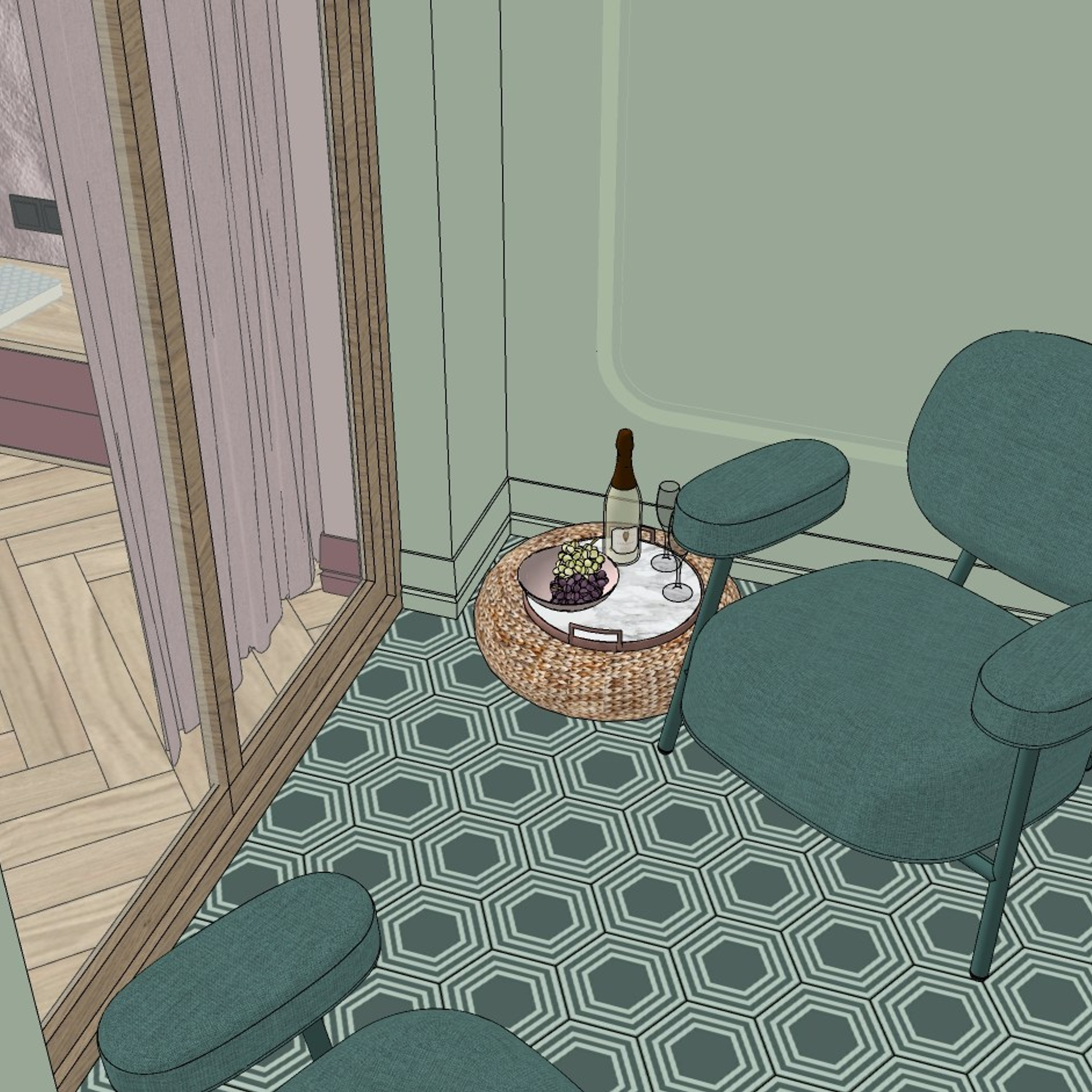 Эхин. Квартира 60 м² (эскизные визуализации). Мастерская интерьеров Светланы Куксовой. Дизайн и реализация