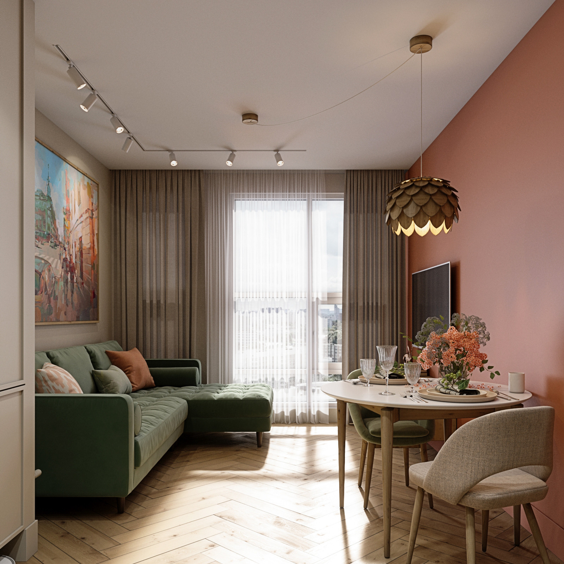 Румяный вечер. Квартира 56 м². Мастерская интерьеров Светланы Куксовой. Дизайн и реализация