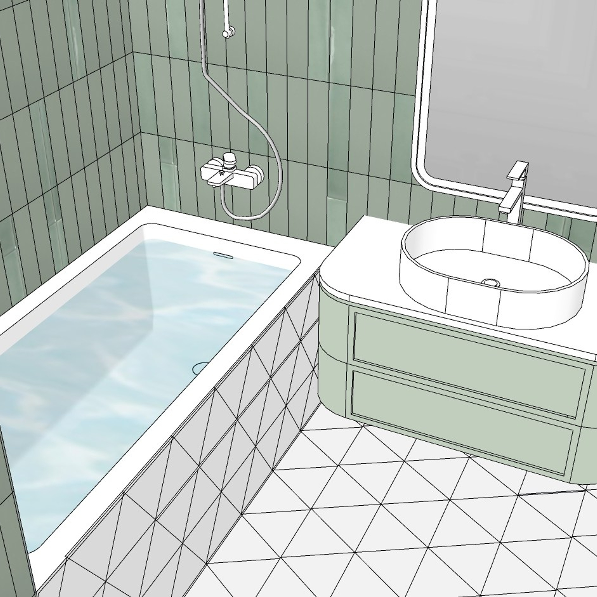 Эхин. Квартира 60 м² (эскизные визуализации). Мастерская интерьеров Светланы Куксовой. Дизайн и реализация