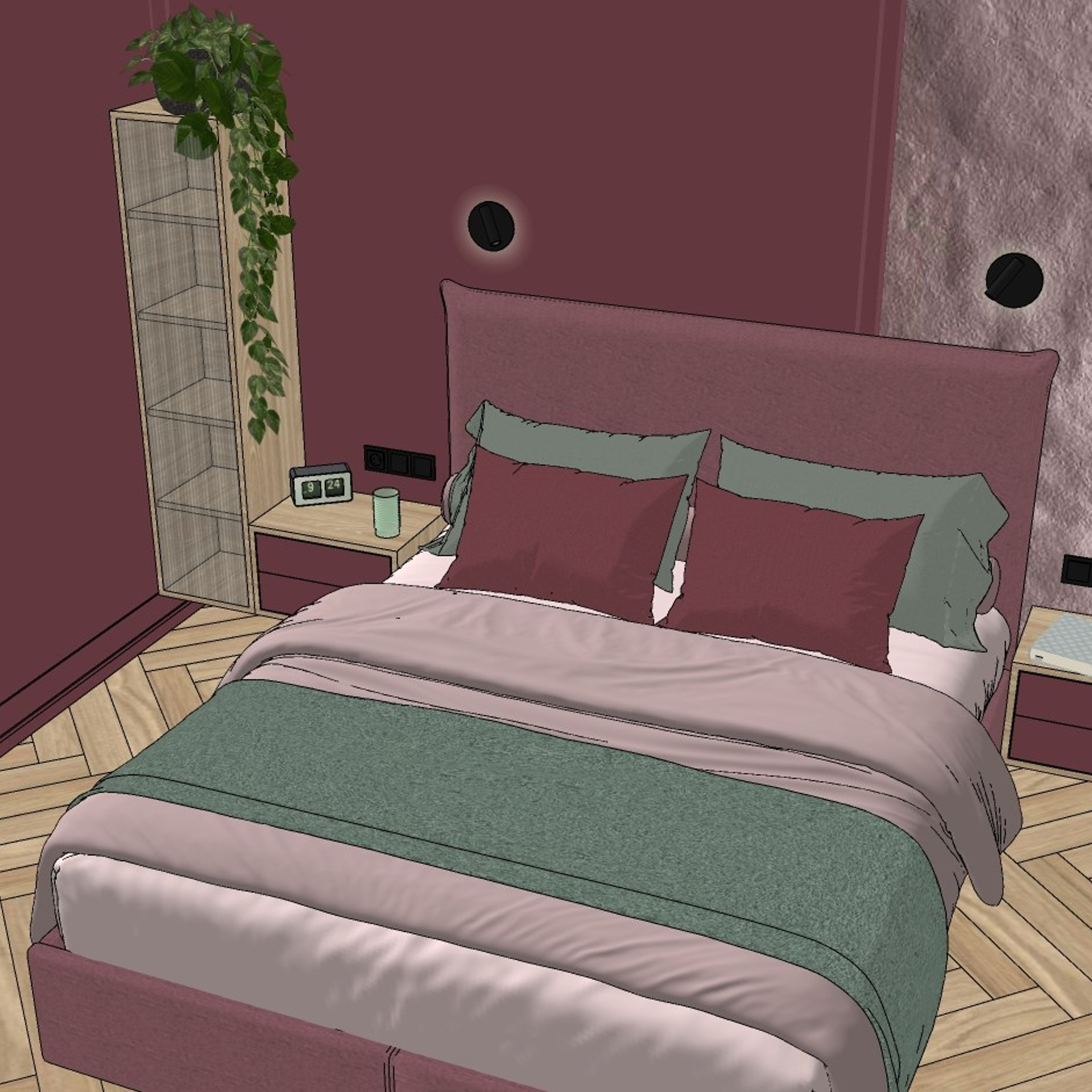 Эхин. Квартира 60 м² (эскизные визуализации). Мастерская интерьеров Светланы Куксовой. Дизайн и реализация