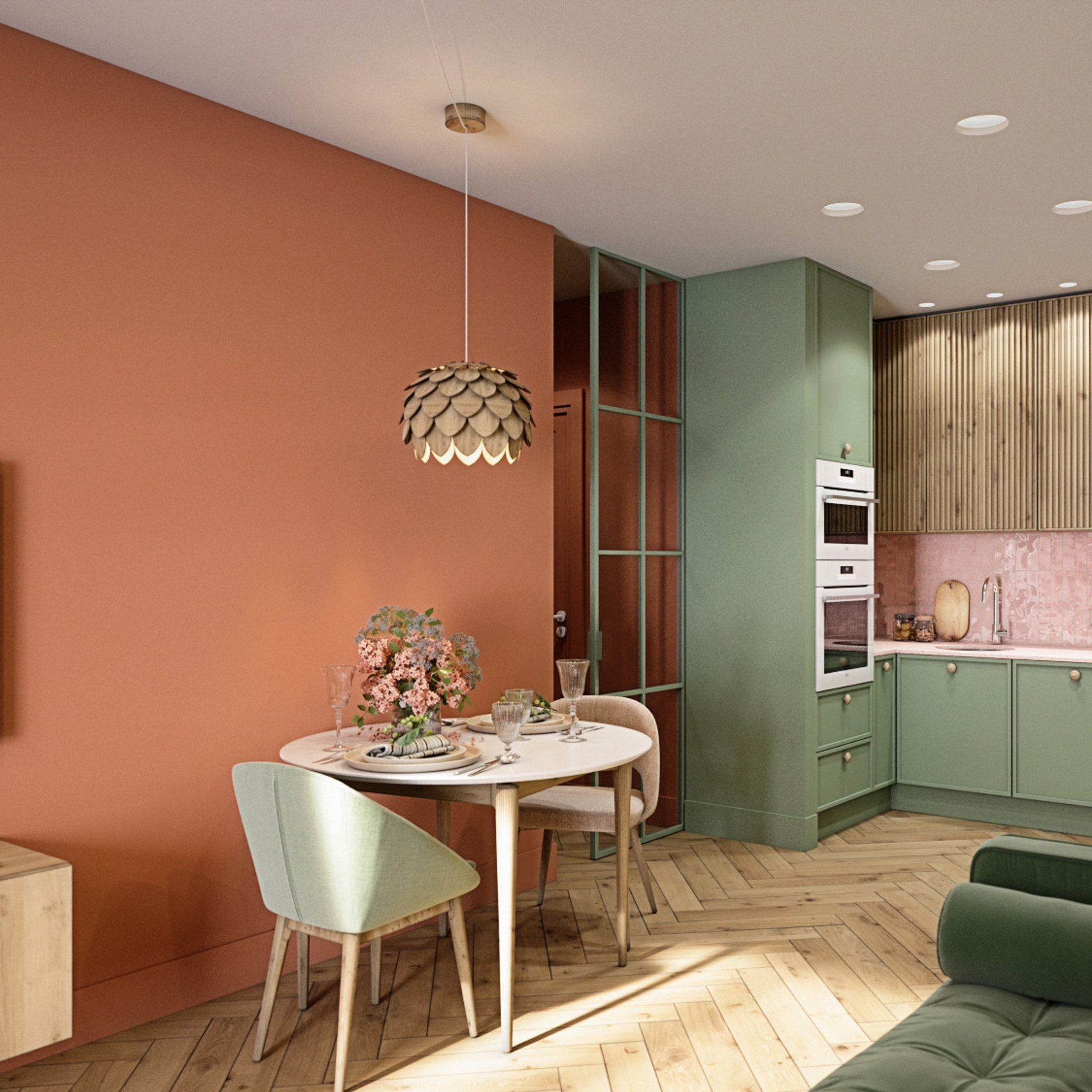 Румяный вечер. Квартира 56 м². Мастерская интерьеров Светланы Куксовой. Дизайн и реализация