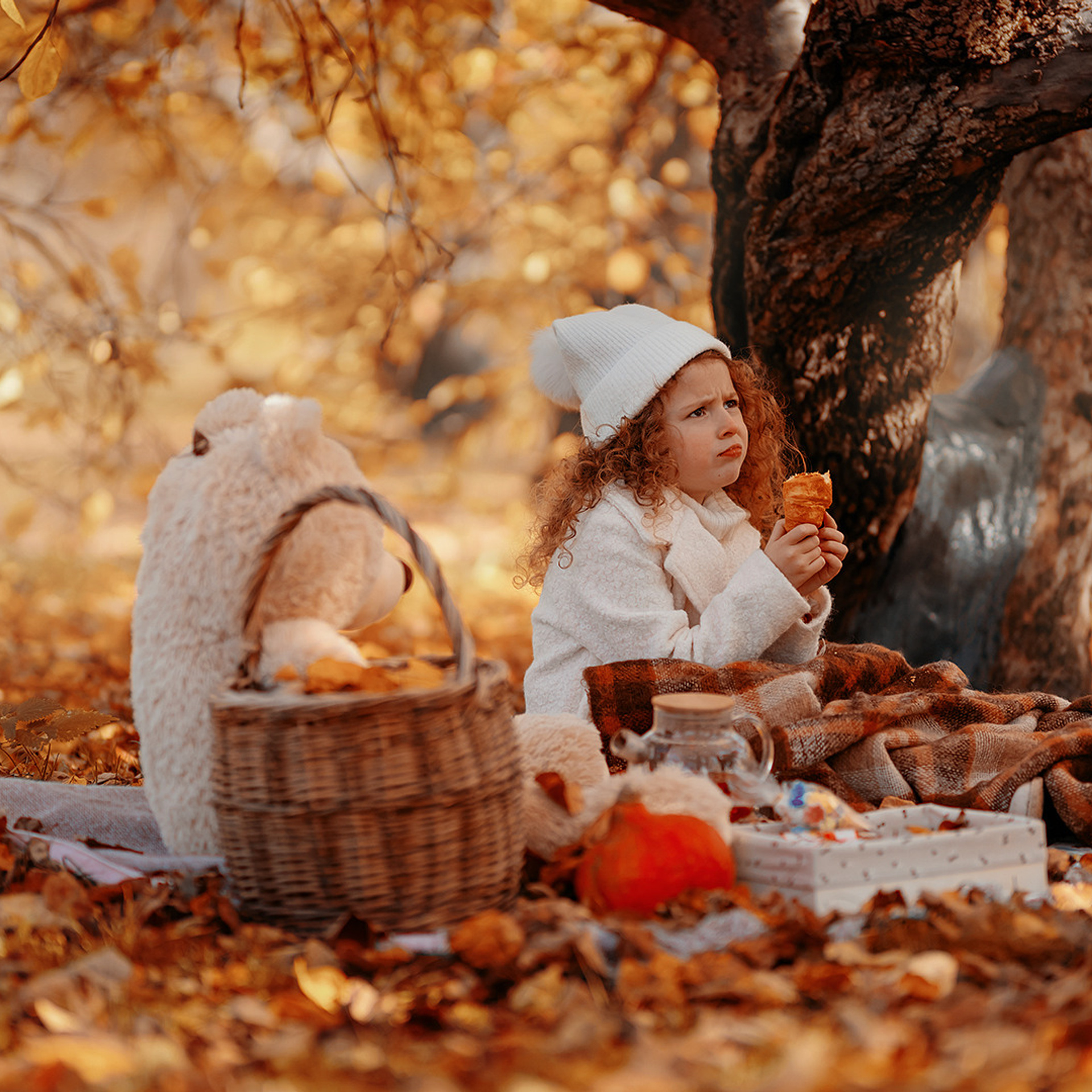 Детская фотосъемка в парке, пикник, семейная фотосъемка