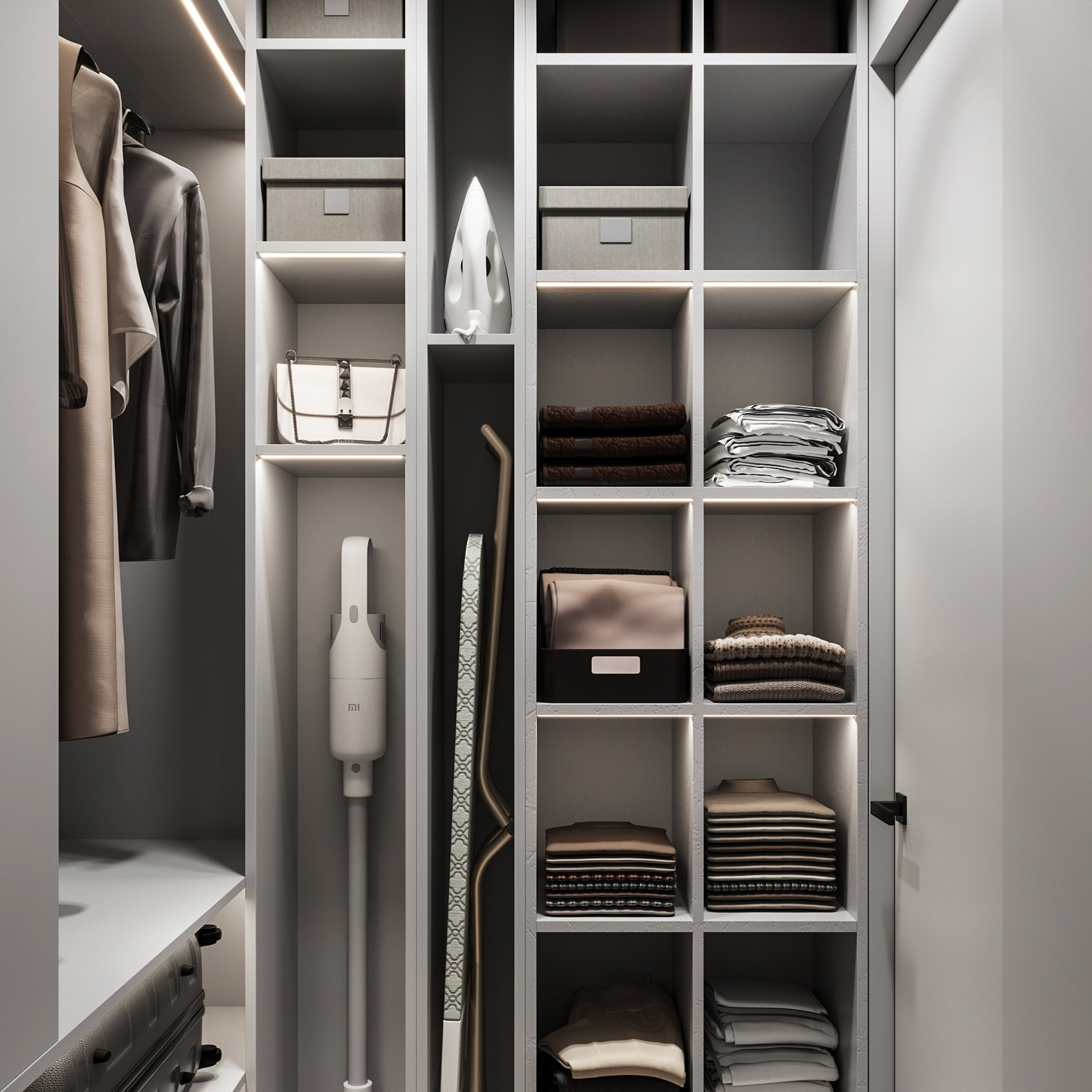 Гардеробная с постирочной зоной и её наполнение. LAW.DES / ДИЗАЙНЕР ИНТЕРЬЕРОВ