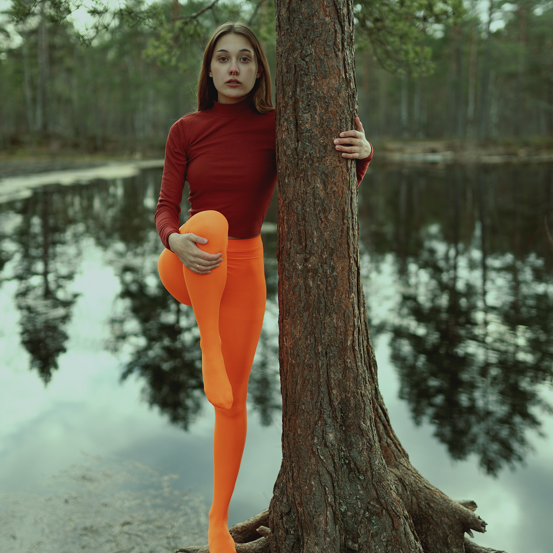 Оранжевые колготки