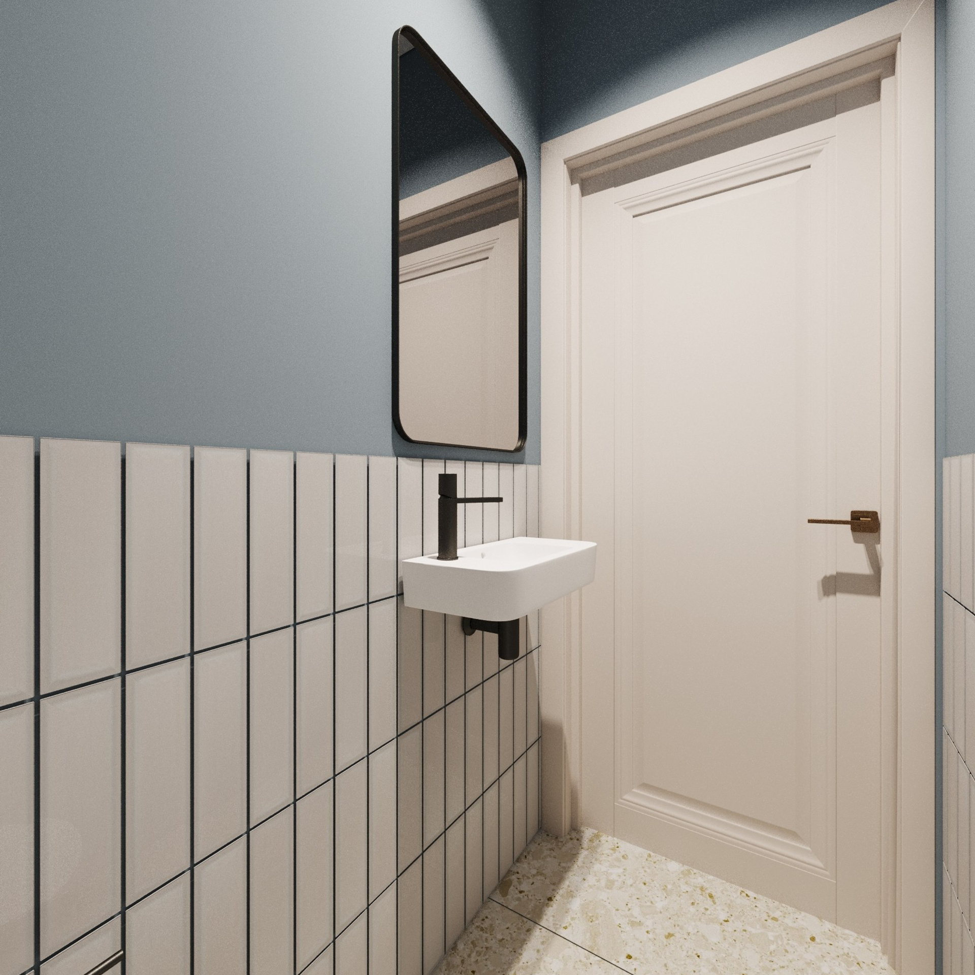 бюджетный дизайн-проект с использованием не банальных  решений в отделке стен 