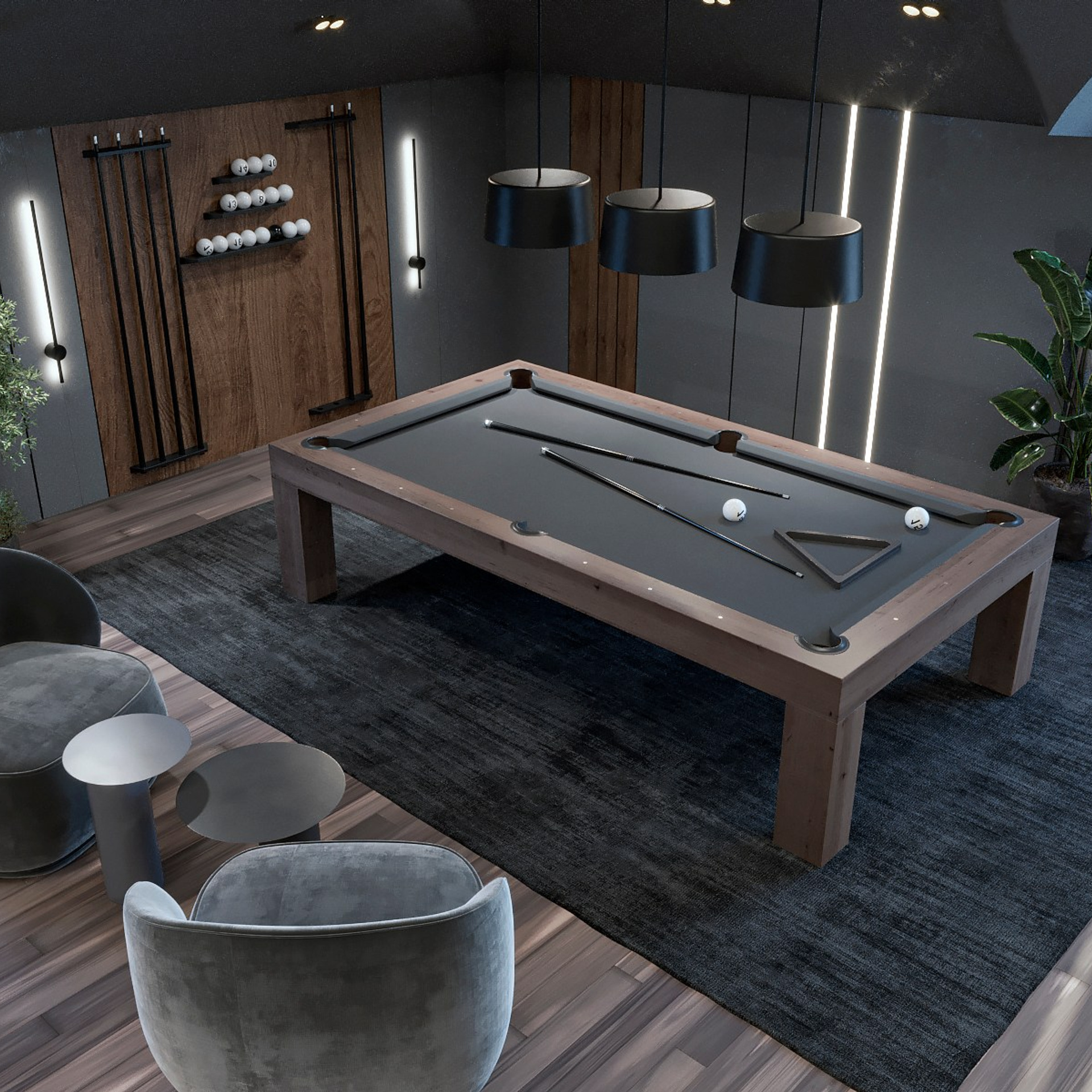 Дизайн-проект интерьера комнаты для отдыха в индивидуальном жилом доме в Тверской области