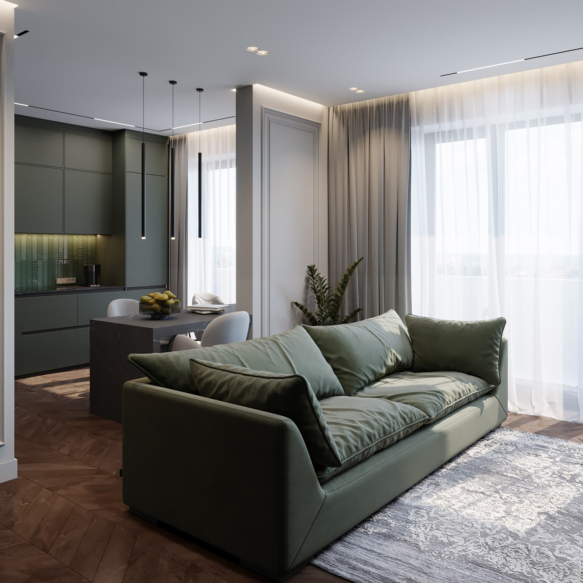 Дизайн-проект 2-х уровневой квартиры общей площадью 79 кв.м