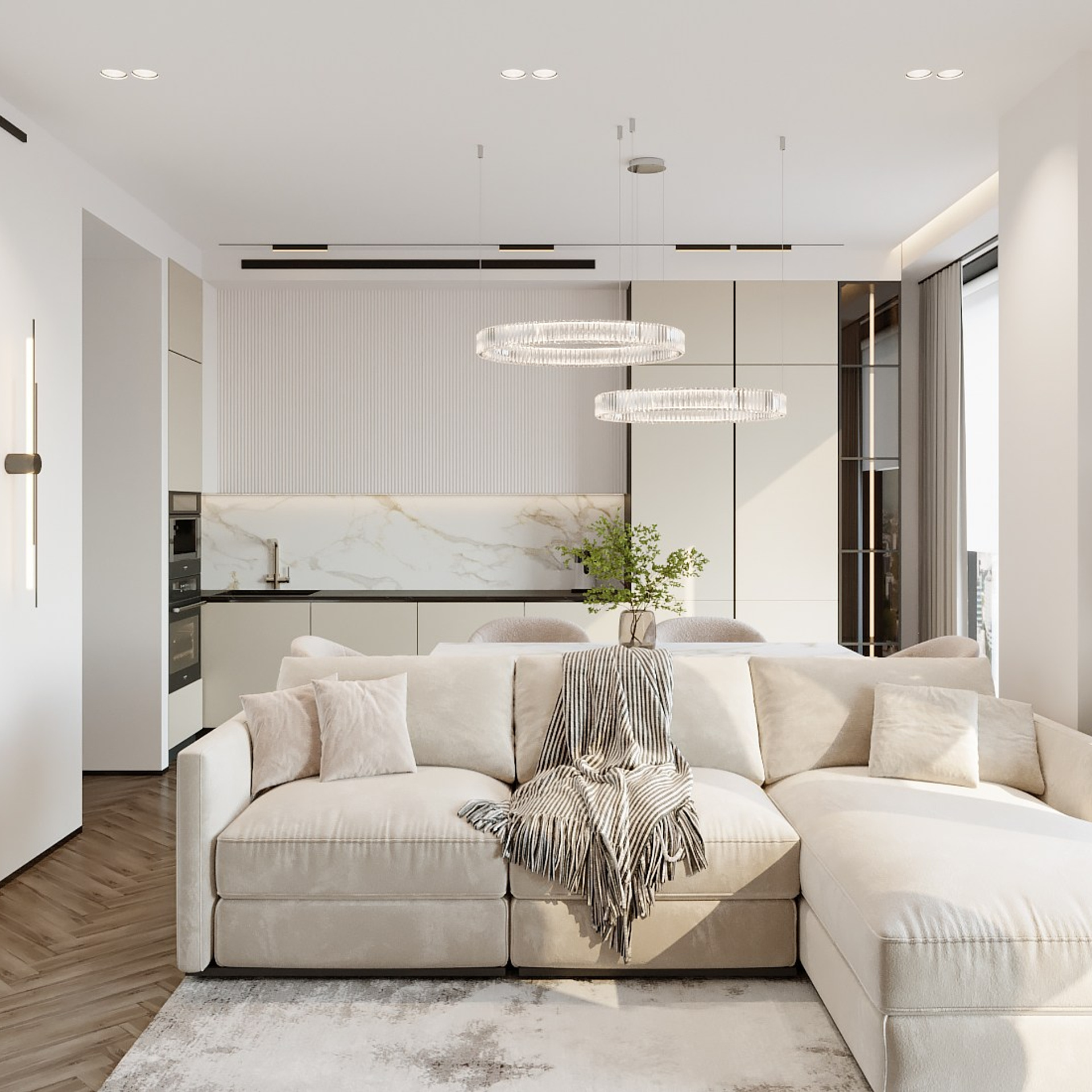 Дизайн-проект квартиры общей площадью 85 кв.м в&nbsp;Москве