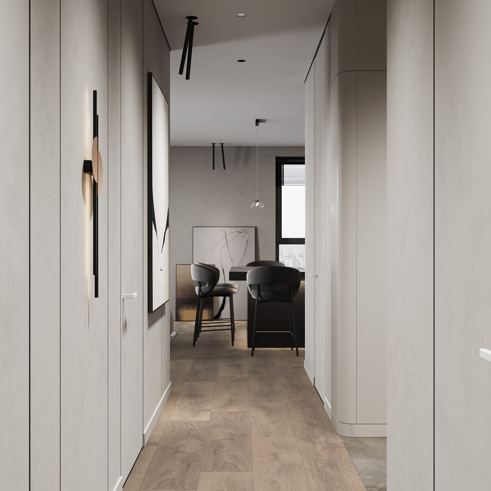 КВАРТИРА UNO 92,9 м². 3D визуализатор интерьера Елена Петрук