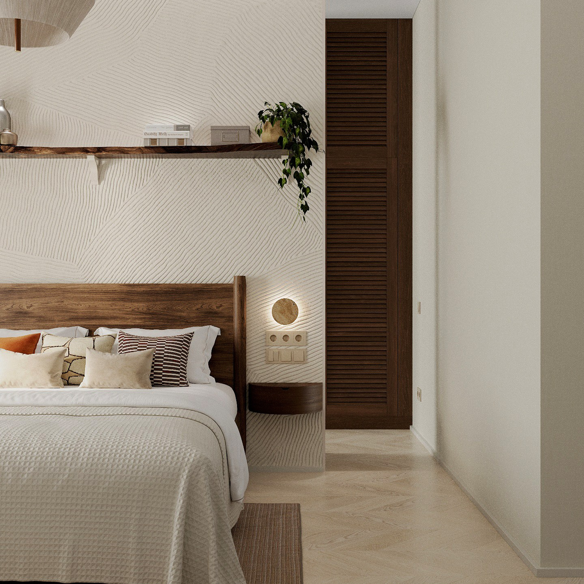 Спальня 20 м². 3D визуализатор интерьера Елена Петрук