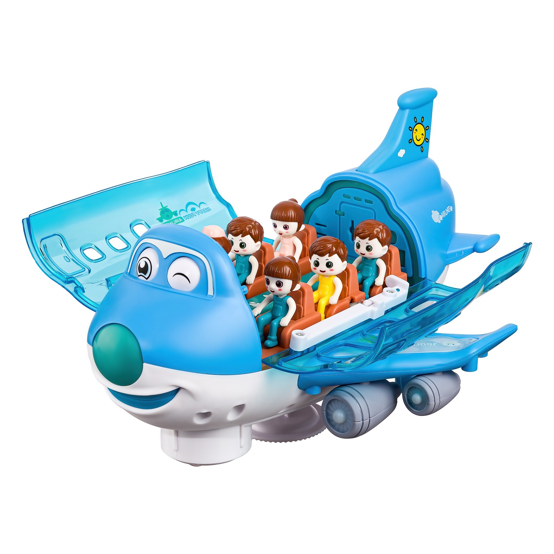 Игрушечный самолет с пассажирами