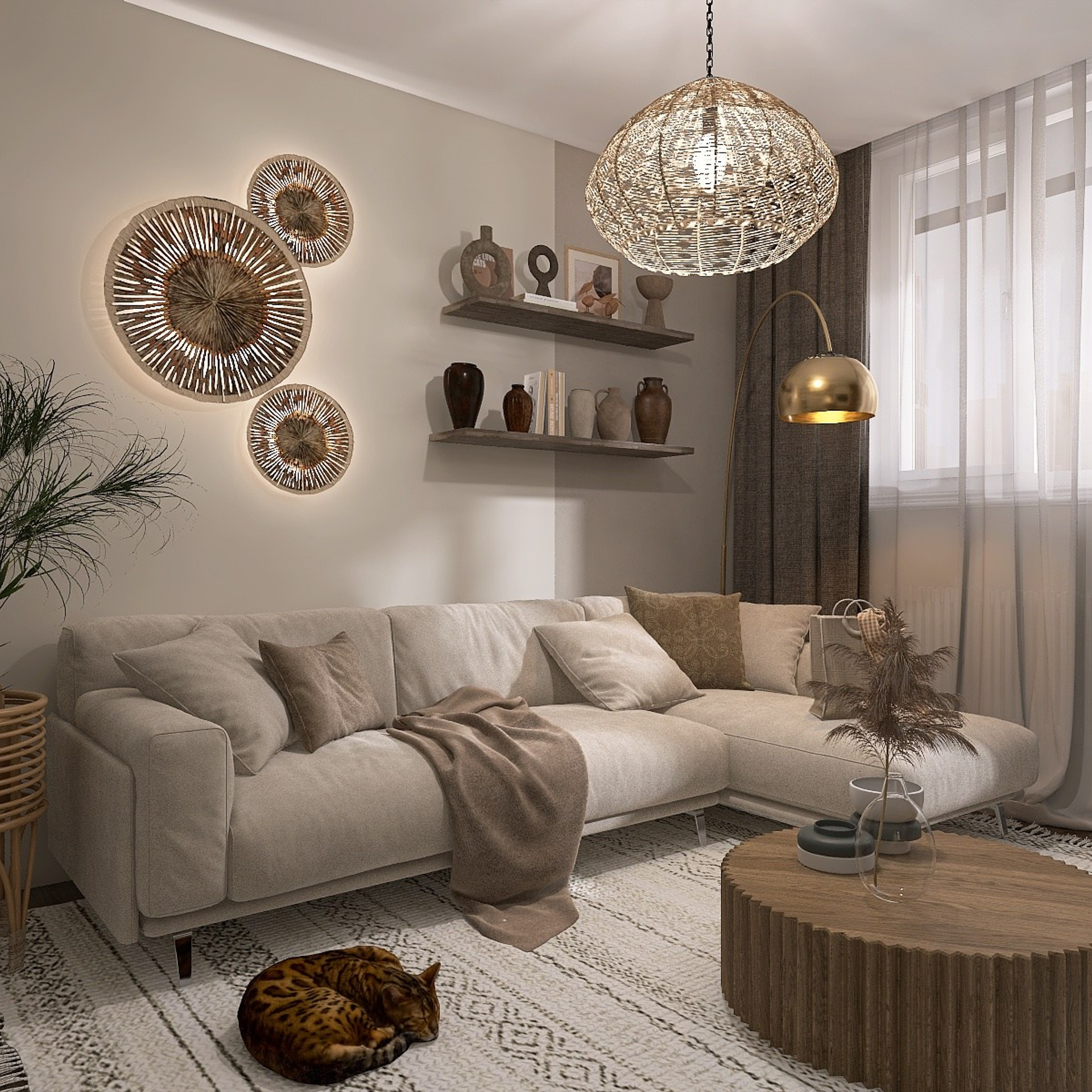 Квартира в стиле Бохо, 53 м²