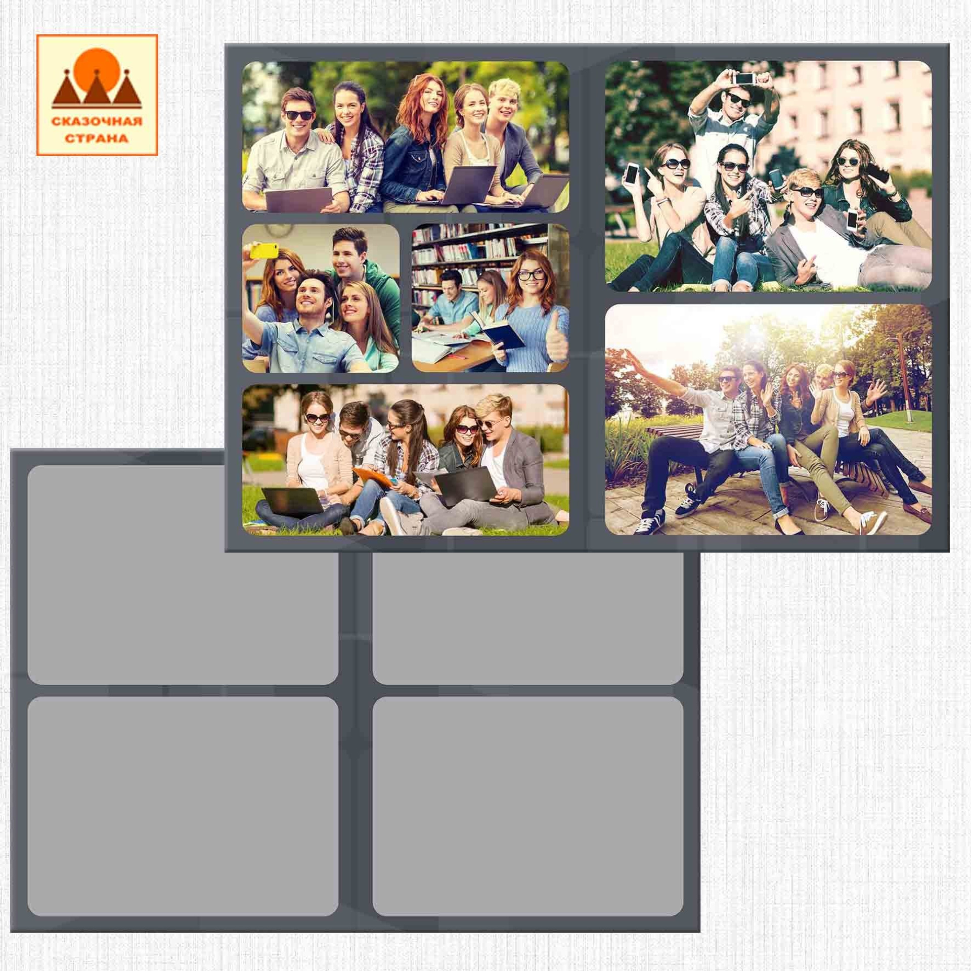 3800 рублей (В стоимость входит 3 часа съёмки в фотостудии "Room")                  4100 рублей (В стоимость входит 3 часа съёмки в фотостудии "Room" + 2 часа съёмки на территории школы или в любом парке города ( на выбор).            Первый разворот индивидуальный, остальные общие. Портреты и групповые фото на выбор. Все фото в электронном виде в подарок.