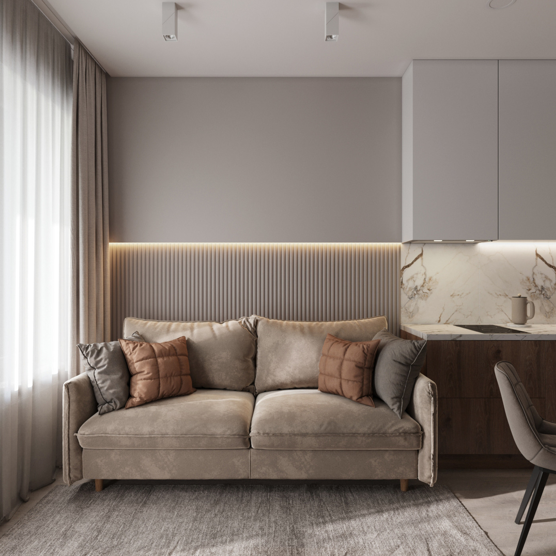 Квартира-студия, проект «Вуаль» 27кв.м, фото