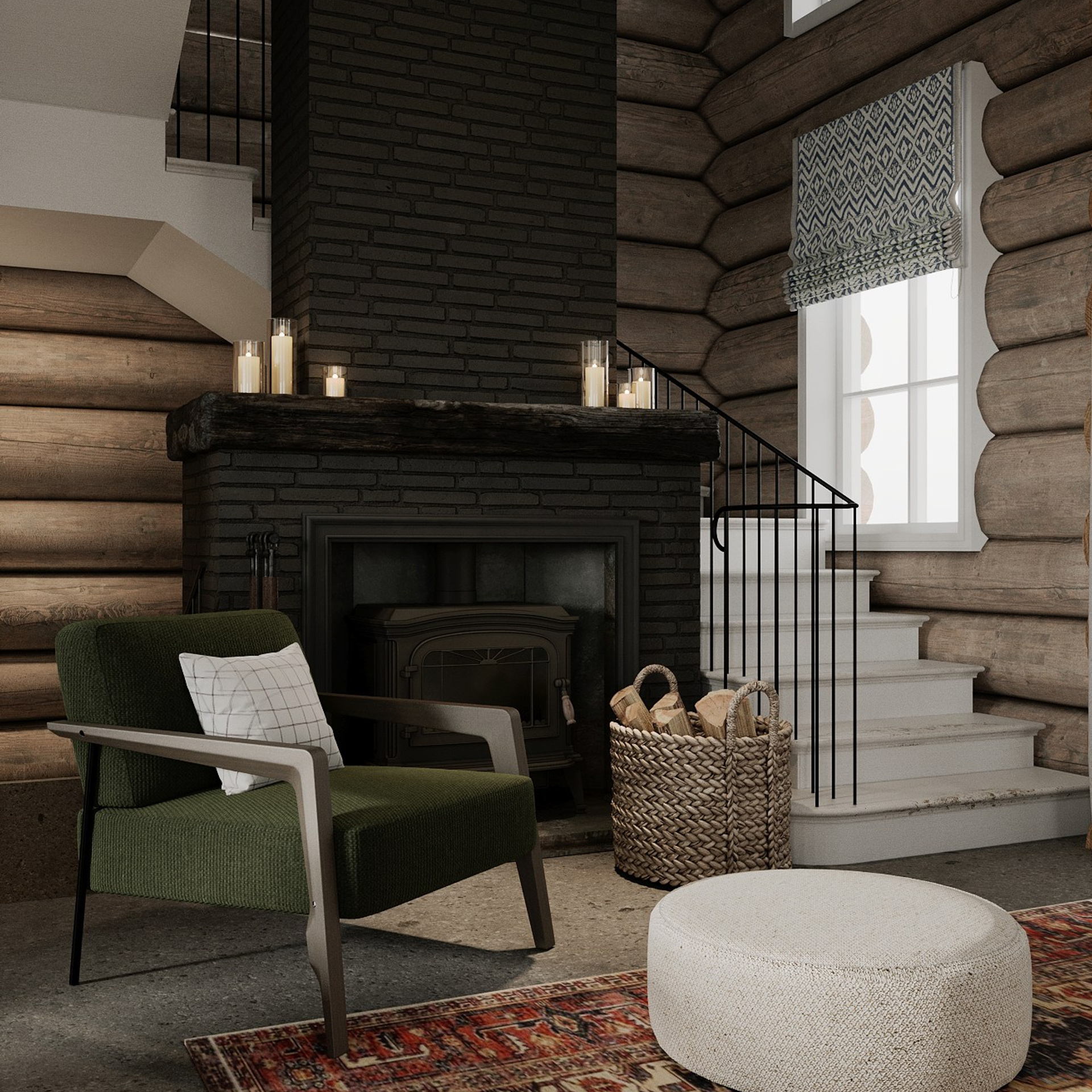 Двухэтажный дом из бруса п. Усть-Мана