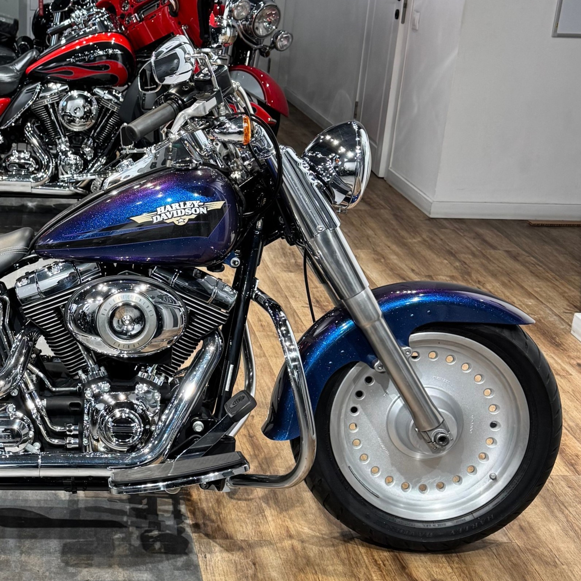 2010 Fat Boy Flame Blue Pearl
