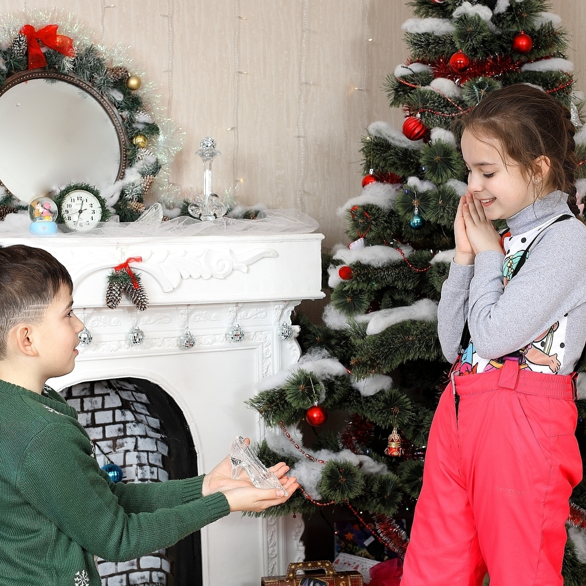 Новогодняя фотосессия у камина.