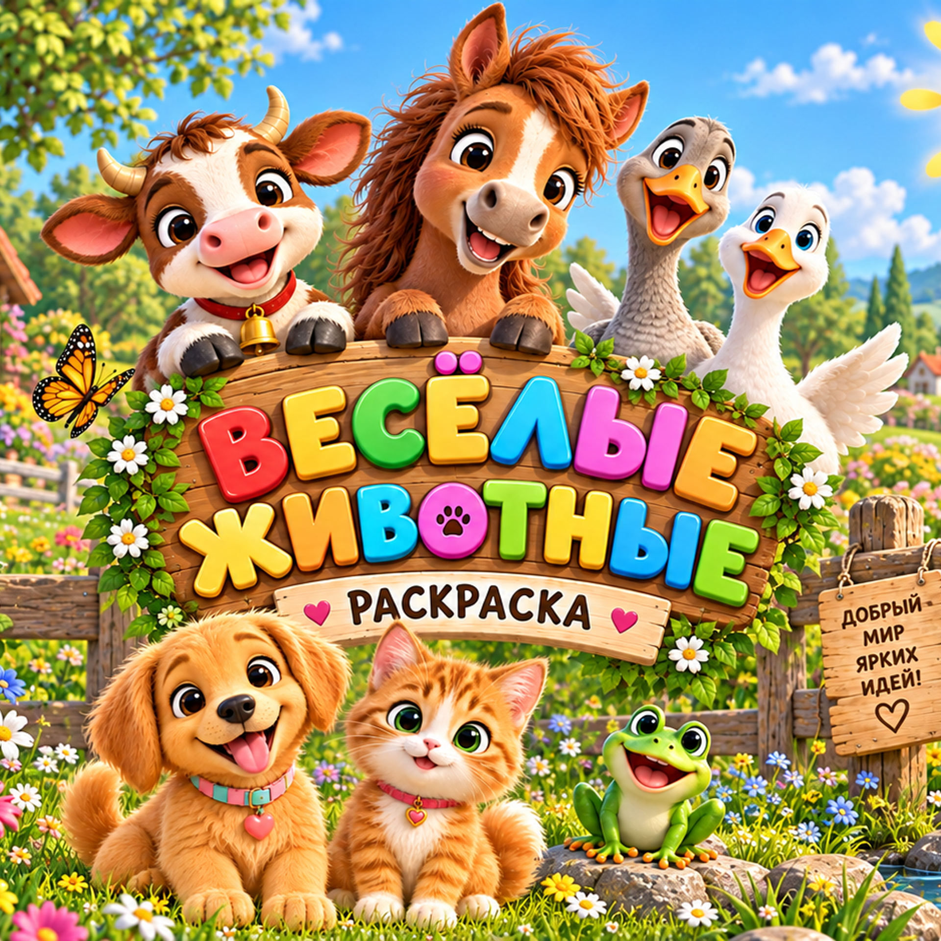 РАСКРАСКА «ВЕСЕЛЫЕ ЖИВОТНЫЕ»