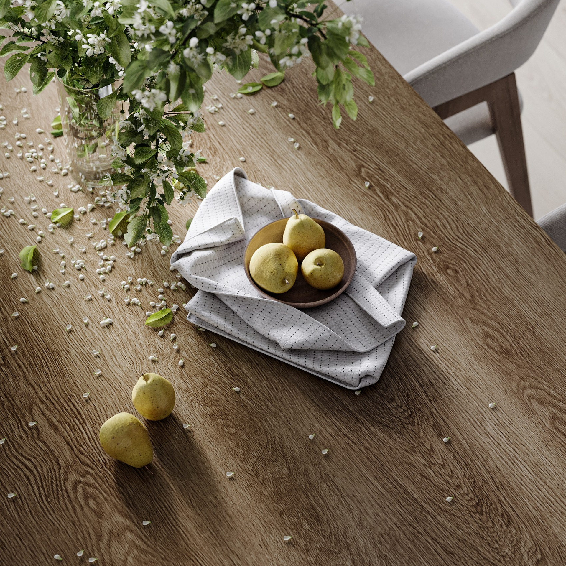 Зеленая кухня. 3D-визуализация