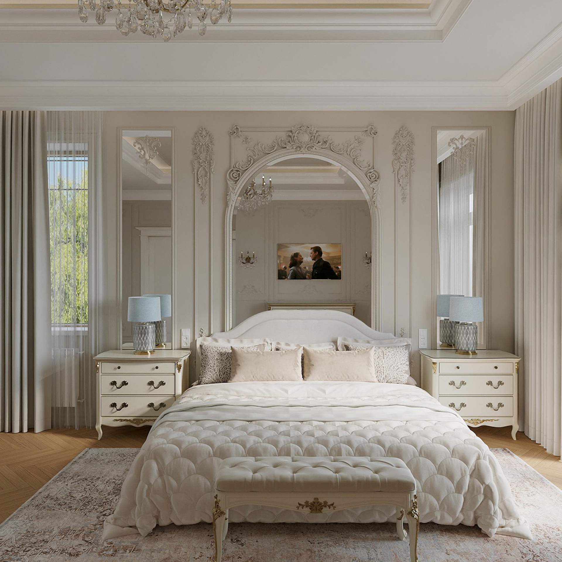 Неоклассическая мастер-спальня. Москва 2024