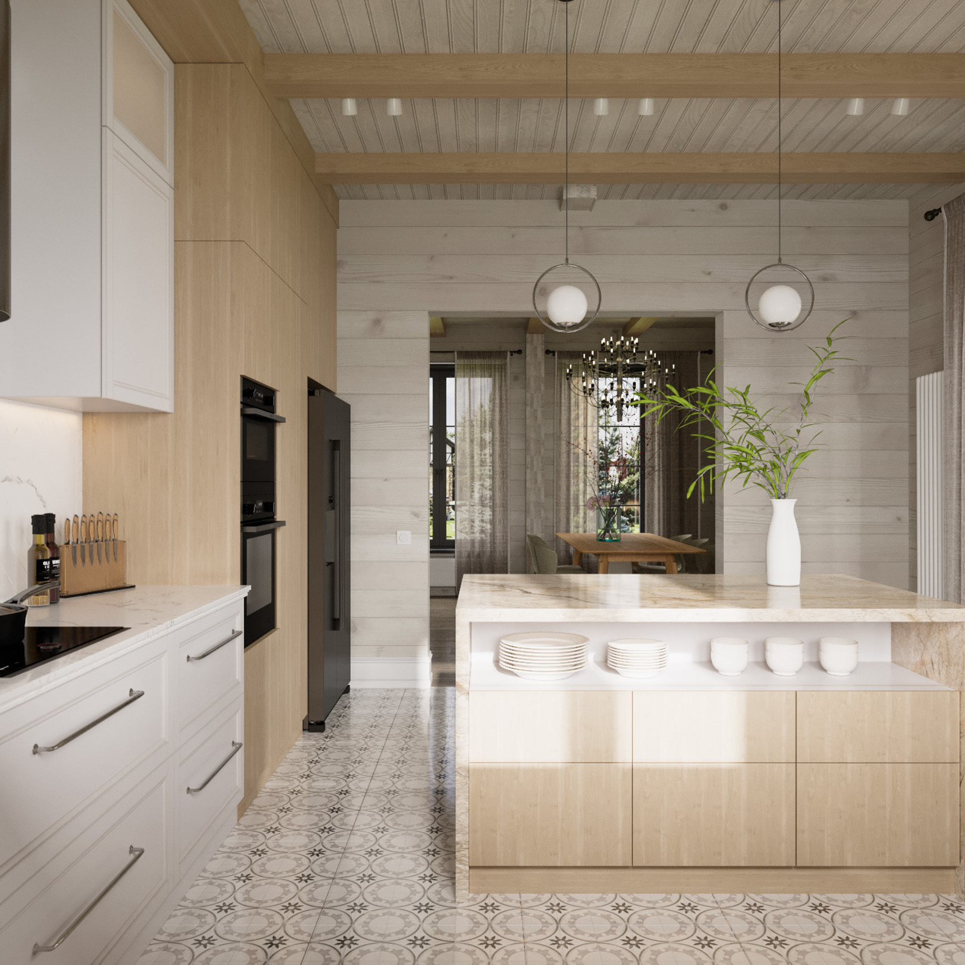 Дом из клееного бруса, 310 м². Дизайн интерьера домов и квартир в Москве