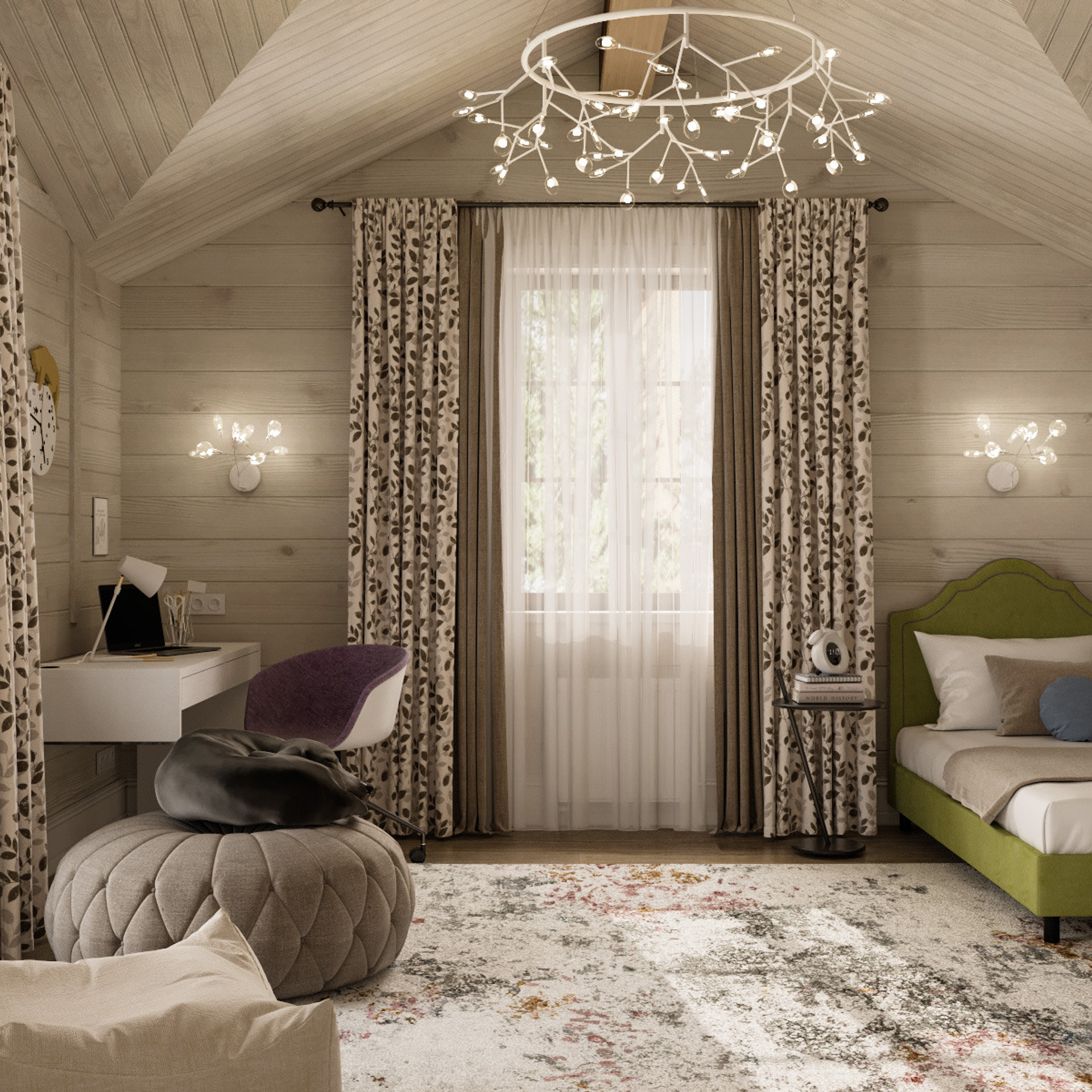 Дом из клееного бруса, 310 м². Дизайн интерьера домов и квартир в Москве