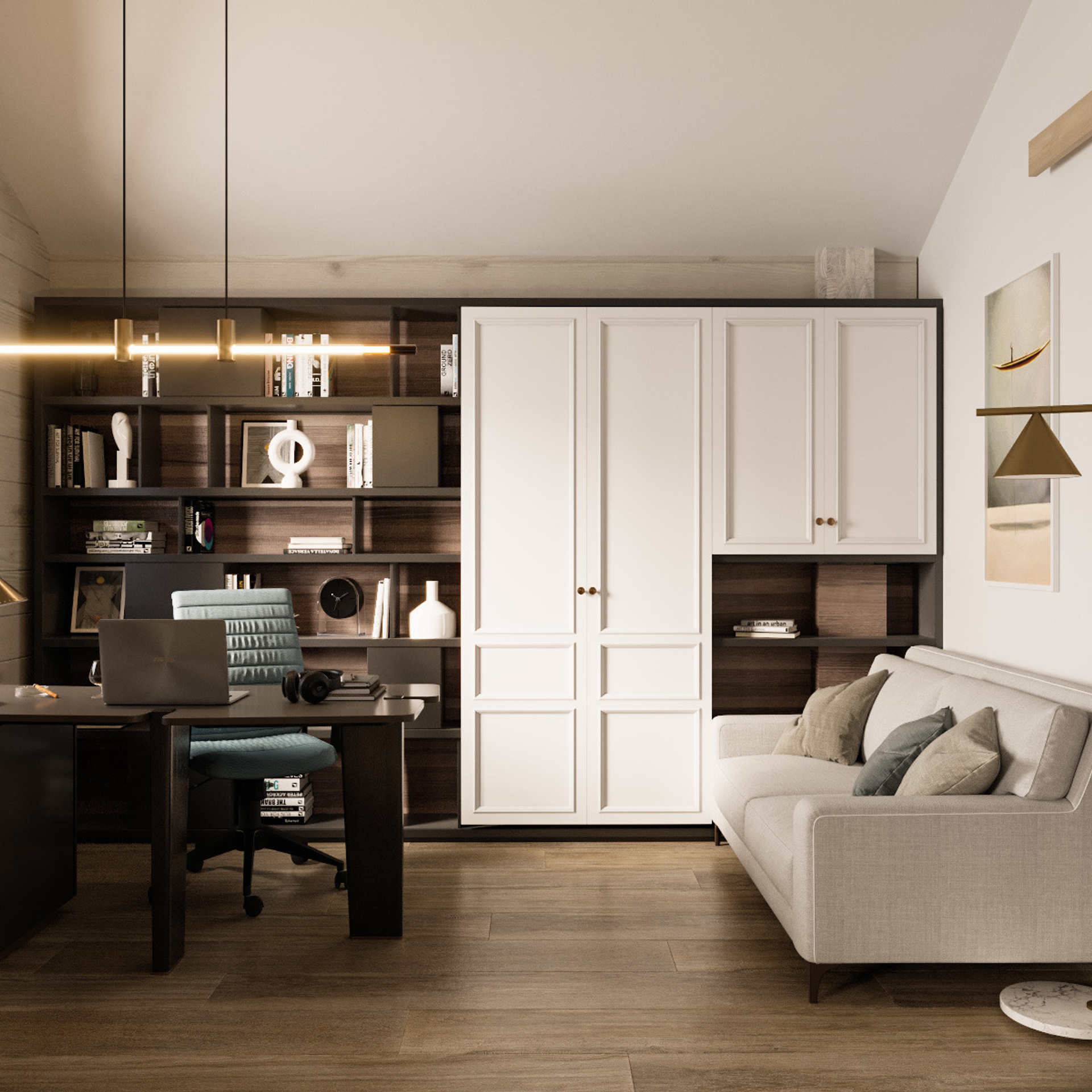 Дом из клееного бруса, 310 м². Дизайн интерьера домов и квартир в Москве