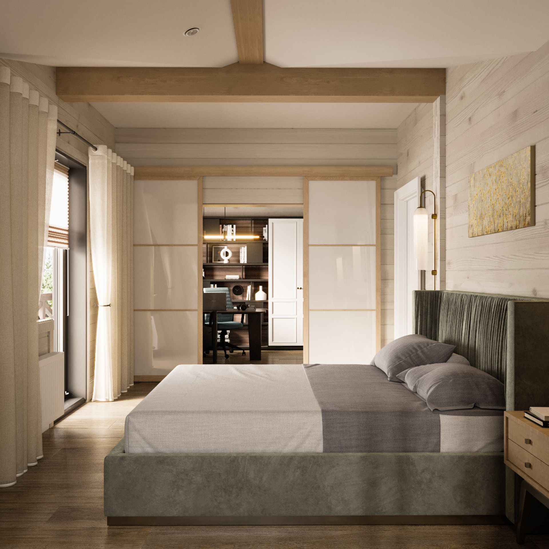 Дом из клееного бруса, 310 м². Дизайн интерьера домов и квартир в Москве