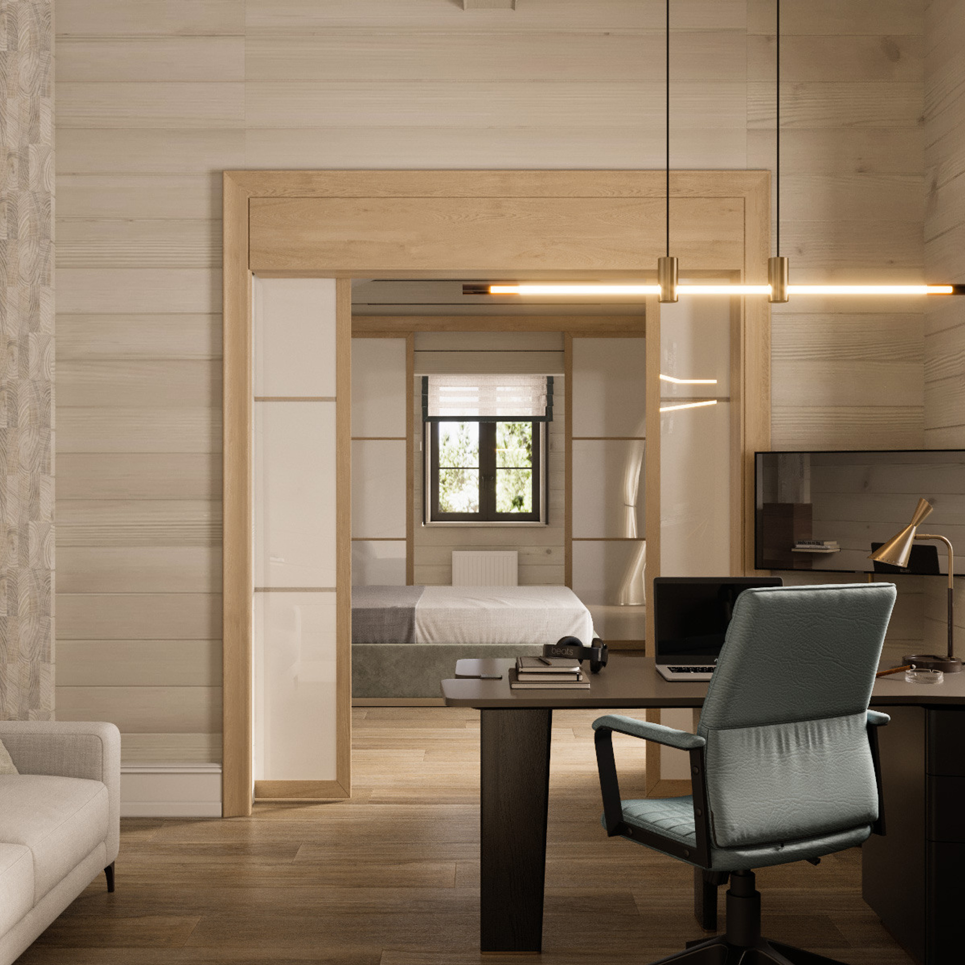 Дом из клееного бруса, 310 м². Дизайн интерьера домов и квартир в Москве