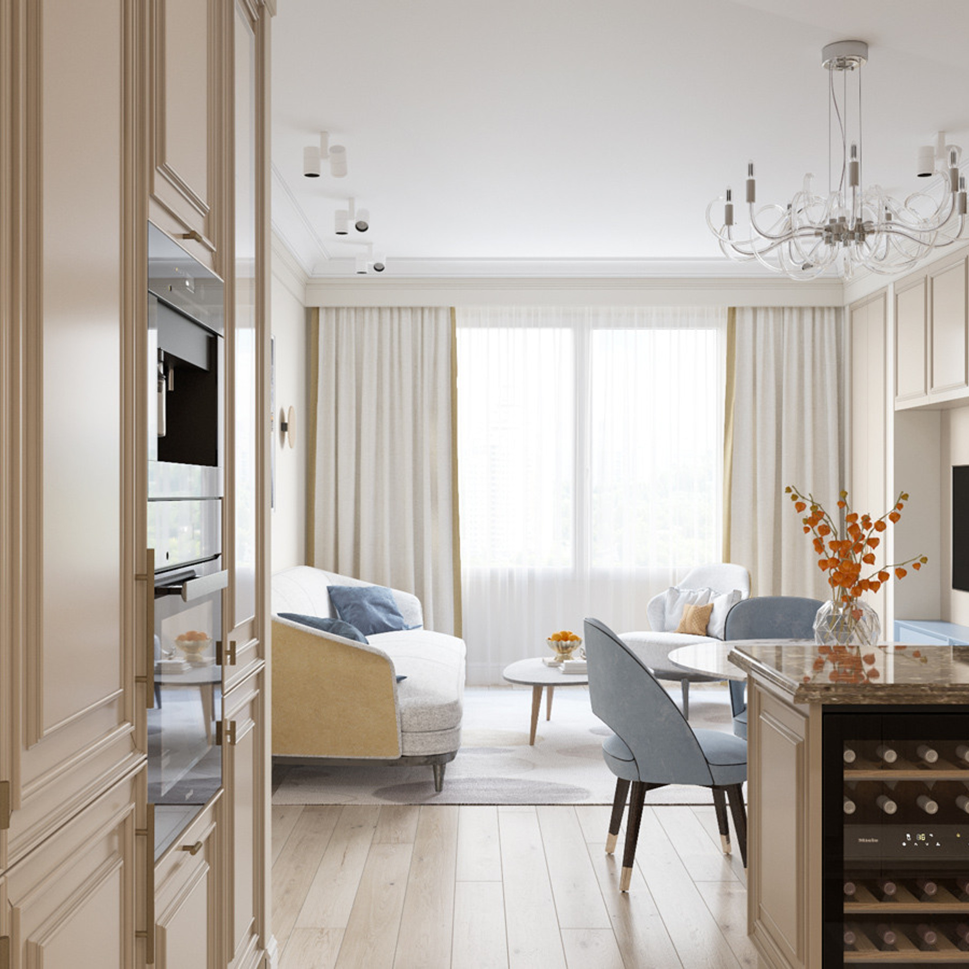 Квартира на Фрунзенской набережной, 56 м². Дизайн интерьера домов и квартир в Москве