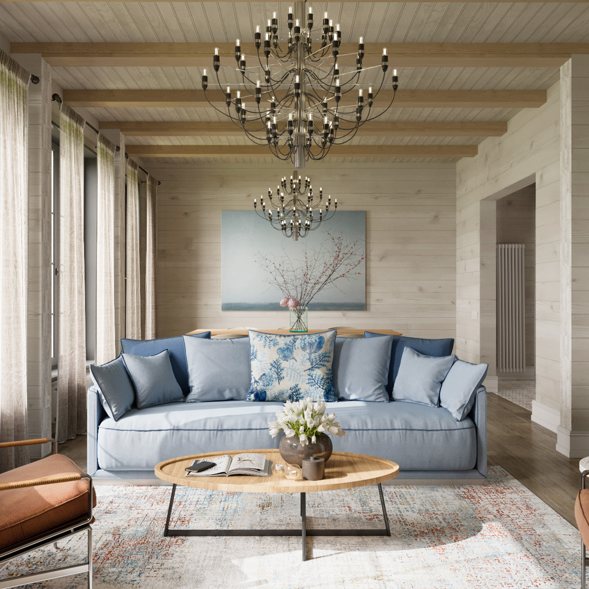 Дом из клееного бруса, 310 м². Дизайн интерьера домов и квартир в Москве