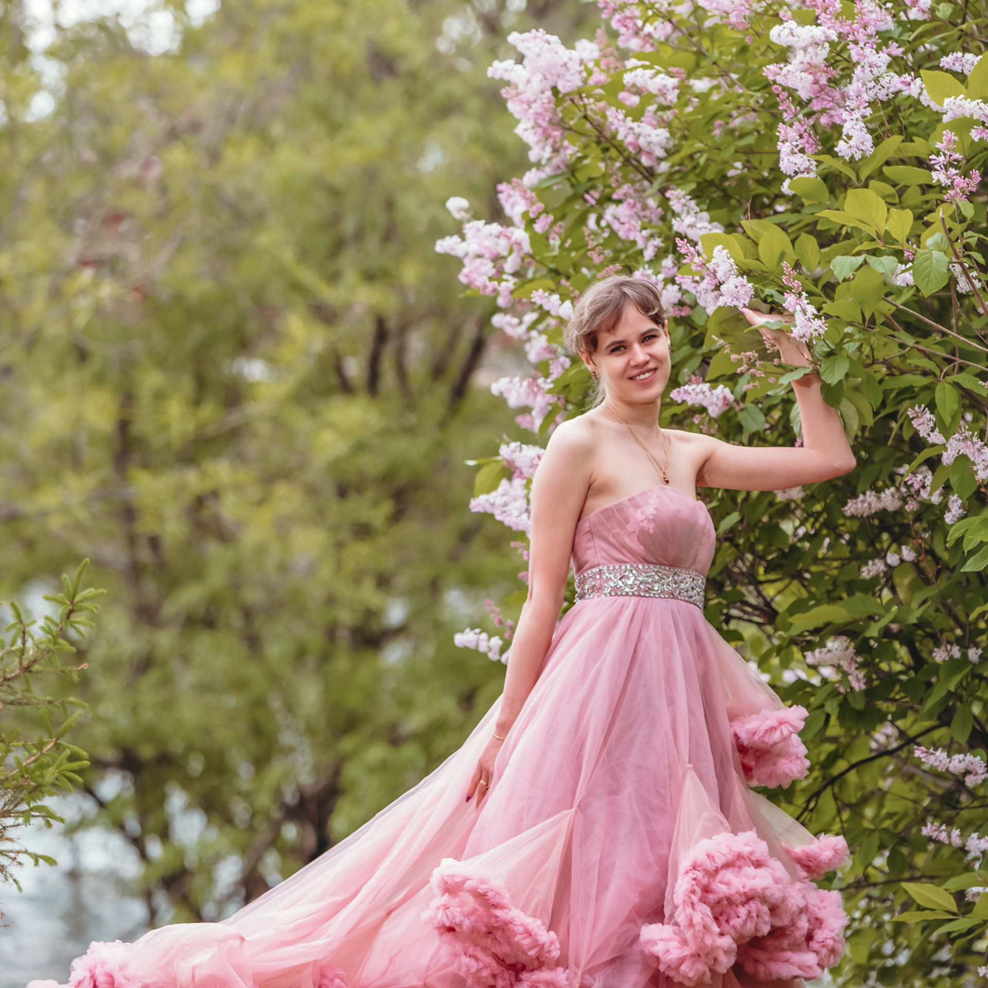 Платье-облако пудрового цвета. Шнуровка. 42-46р. 2000р Есть детское