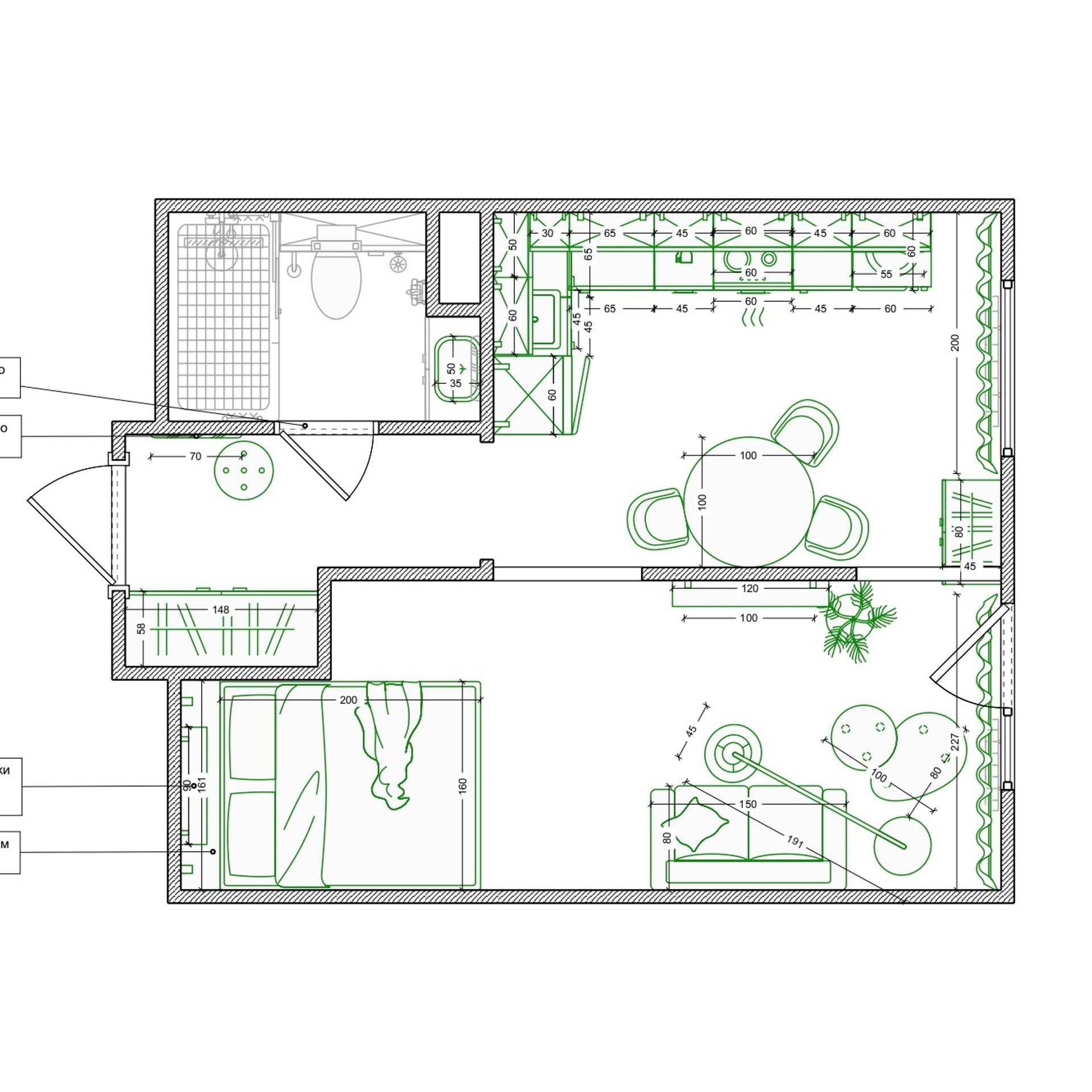 Планировочное решение и технические чертежи