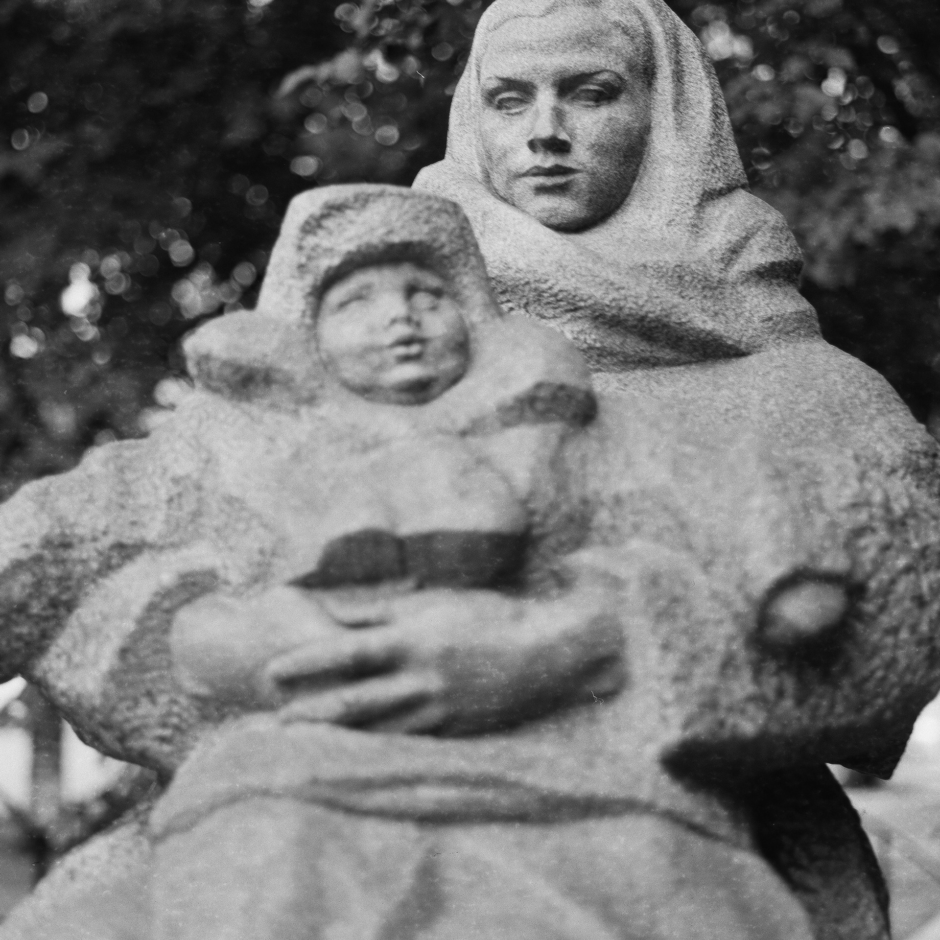 Russian Winter sculpture in the public garden on Khavskaya street, Moscow. 2025