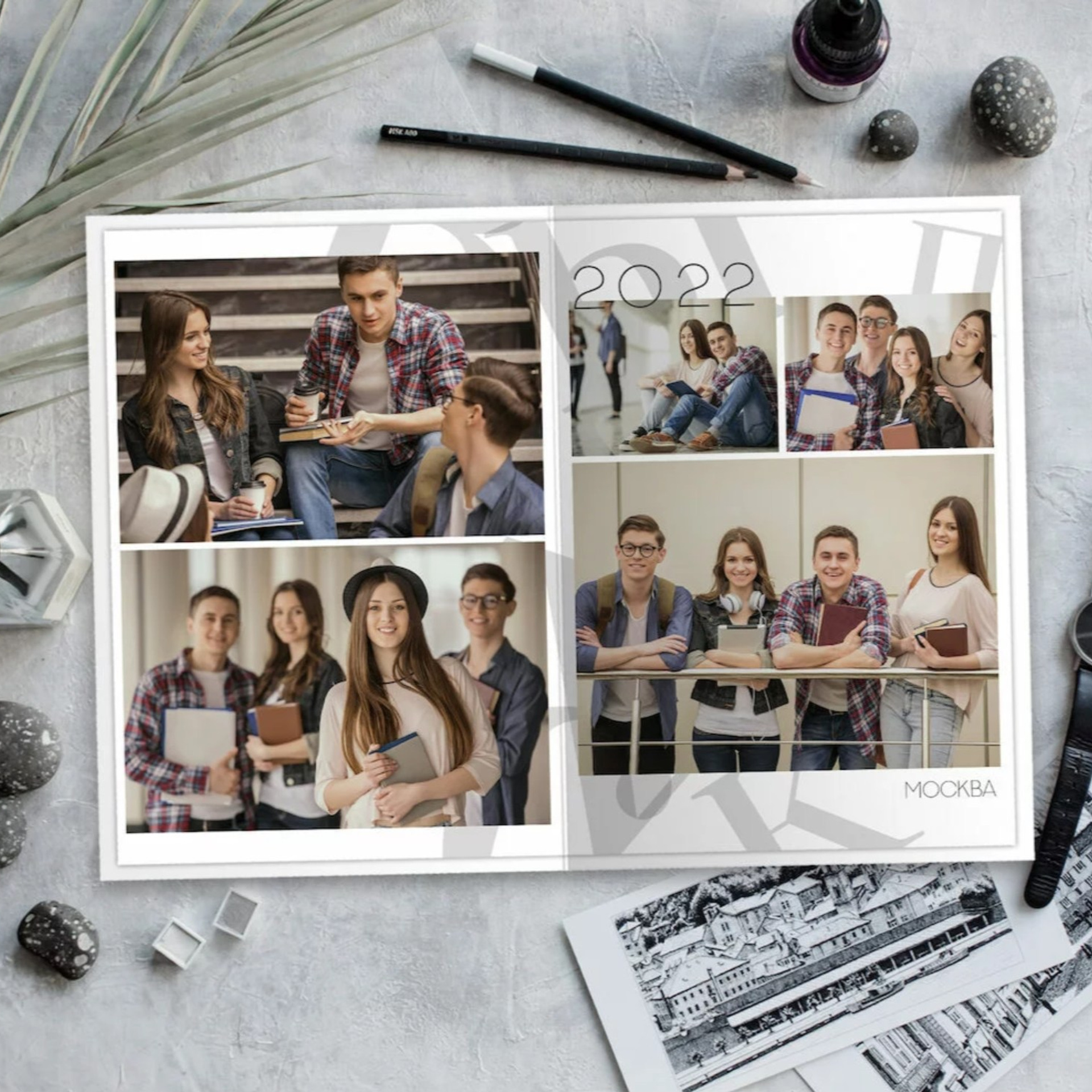 Макет фотокниги 9 -11 класс — Total black. Фотокниги и выпускные альбомы в Иваново