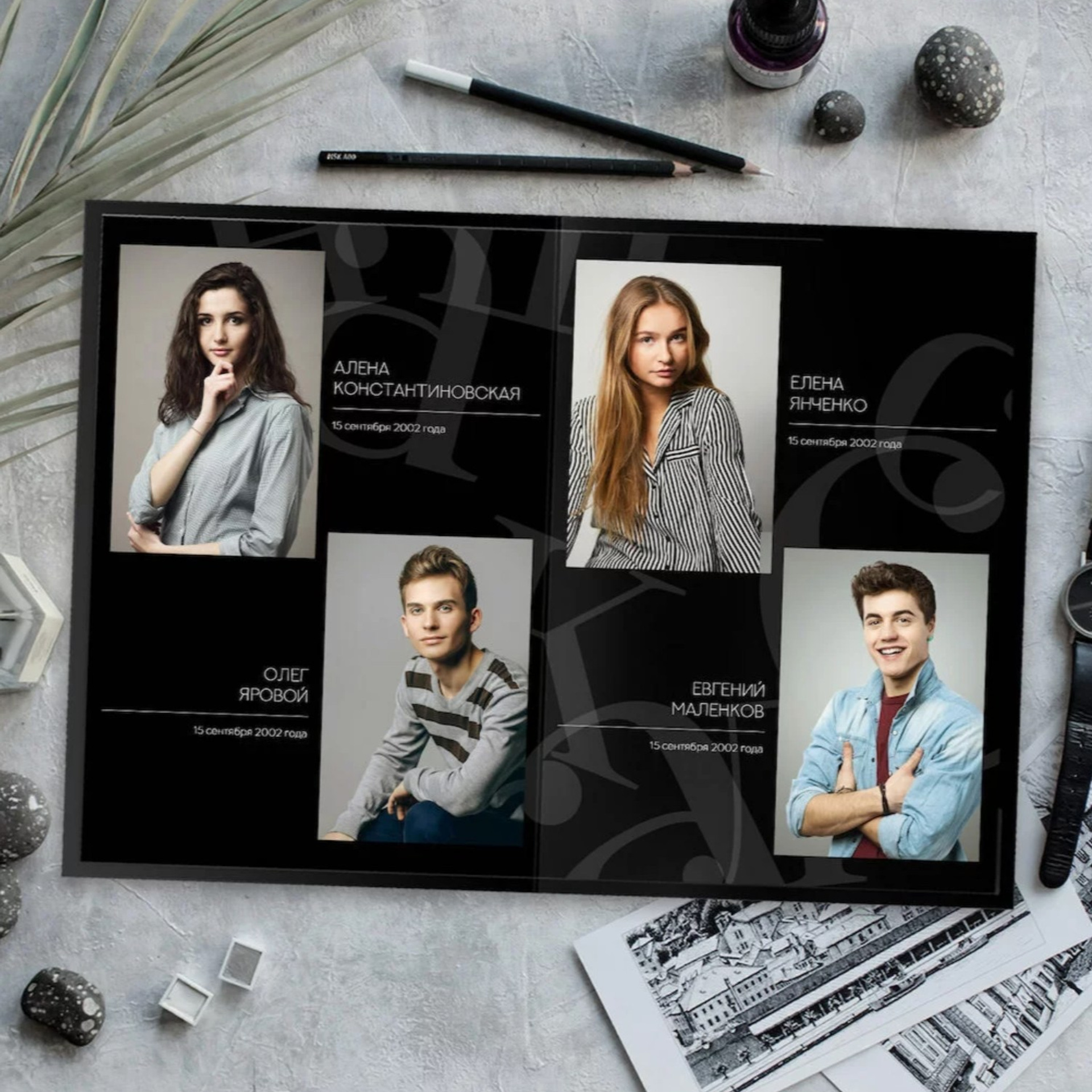 Макет фотокниги 9 -11 класс — Total black. Фотокниги и выпускные альбомы в Иваново