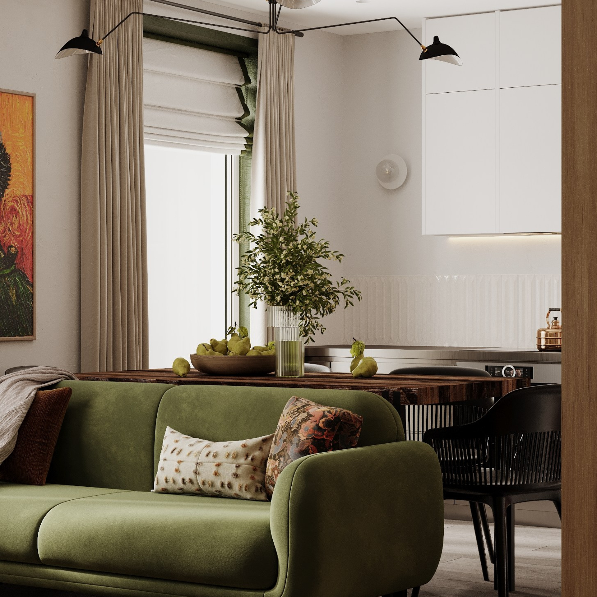 Kitchen living room. Designer kk_design.interiors