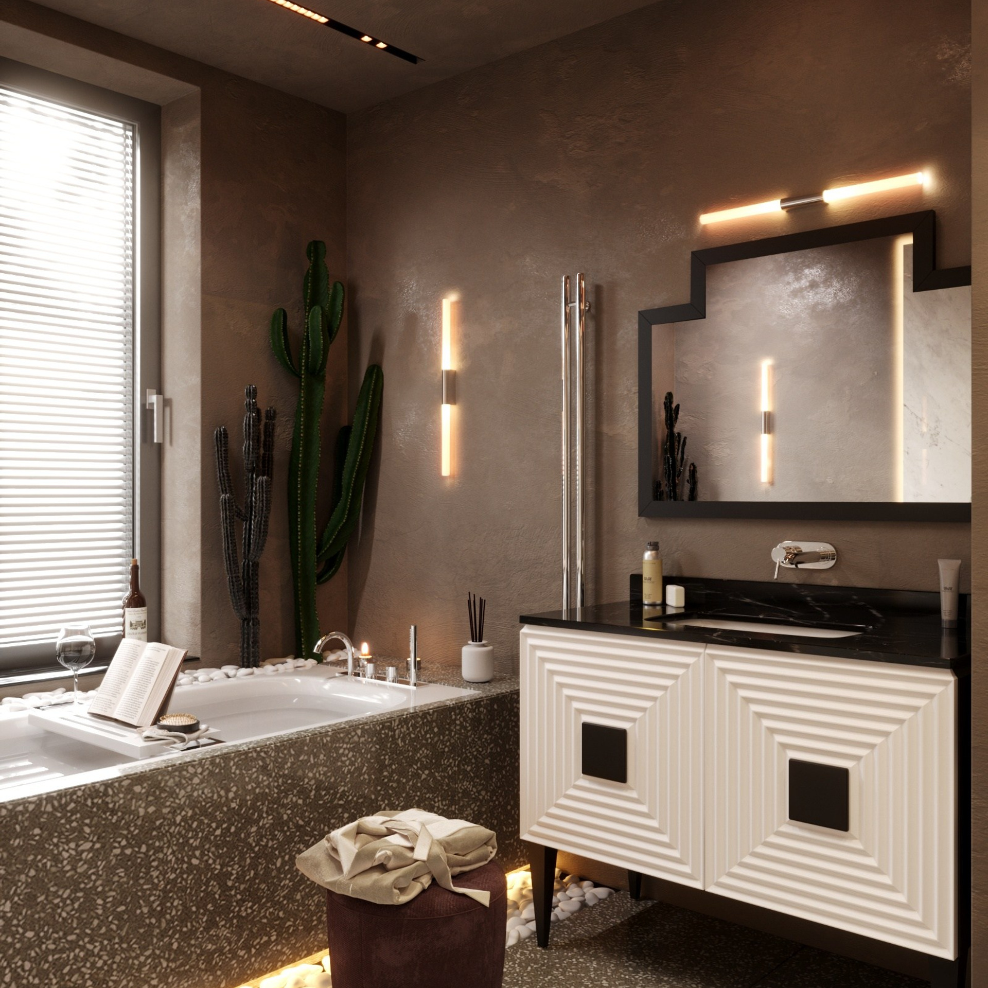 Санузел с кактусами