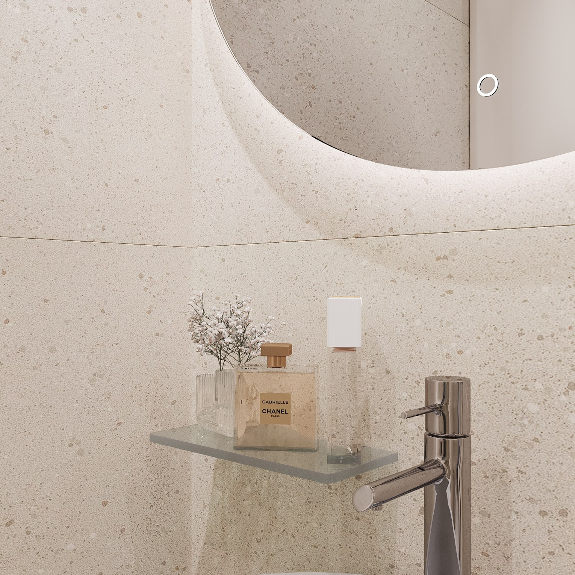 Сан.узел в бежевых оттенках