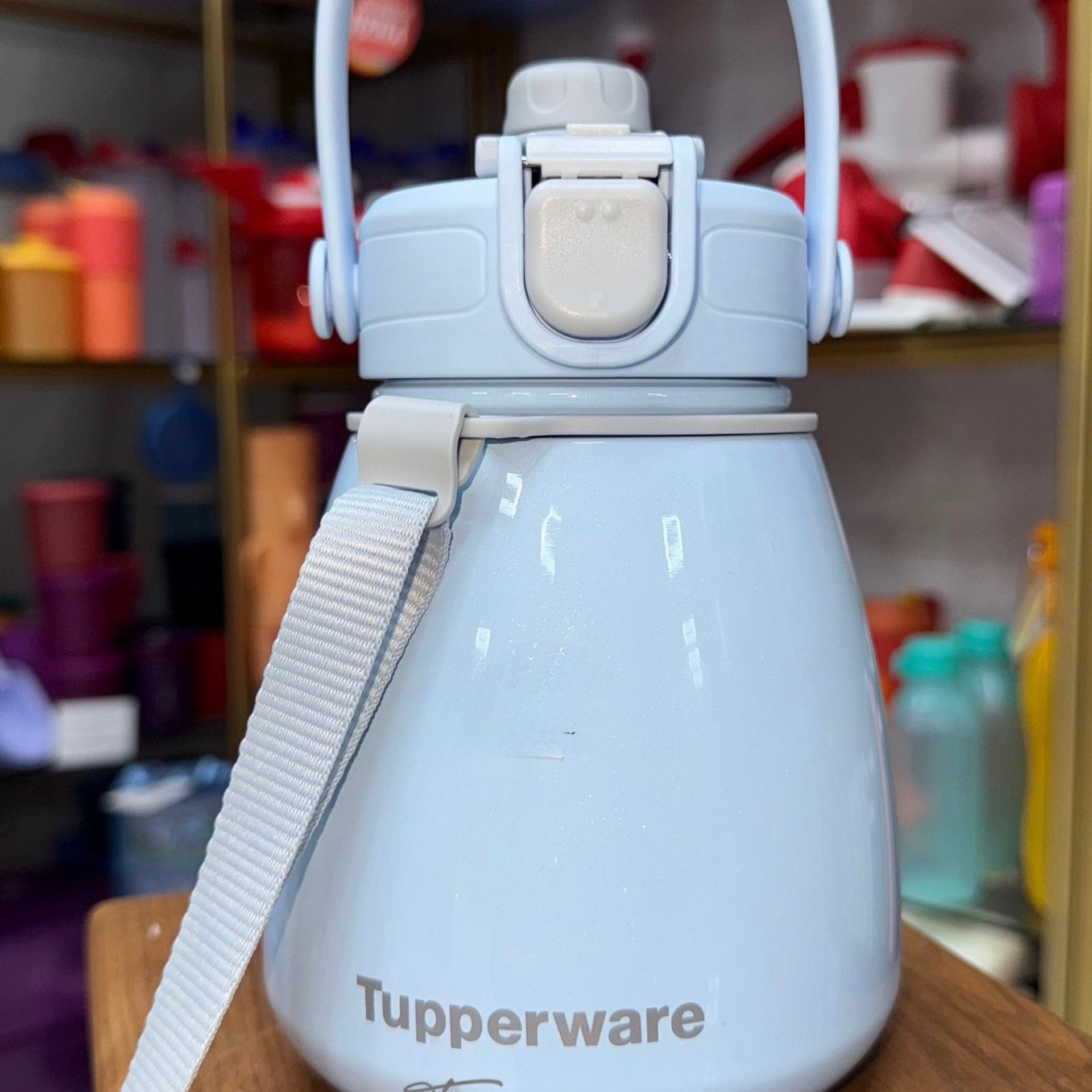 Термос "Спутник" с ручкой (1 л) голубой