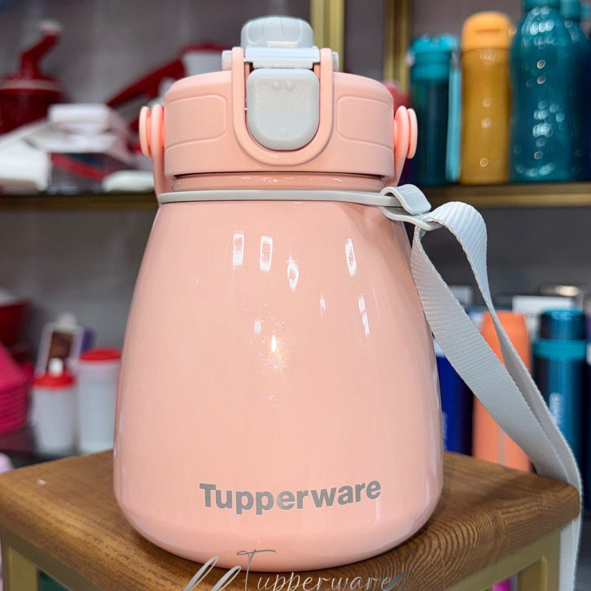 Термос "Спутник" с ручкой (1 л) розовый