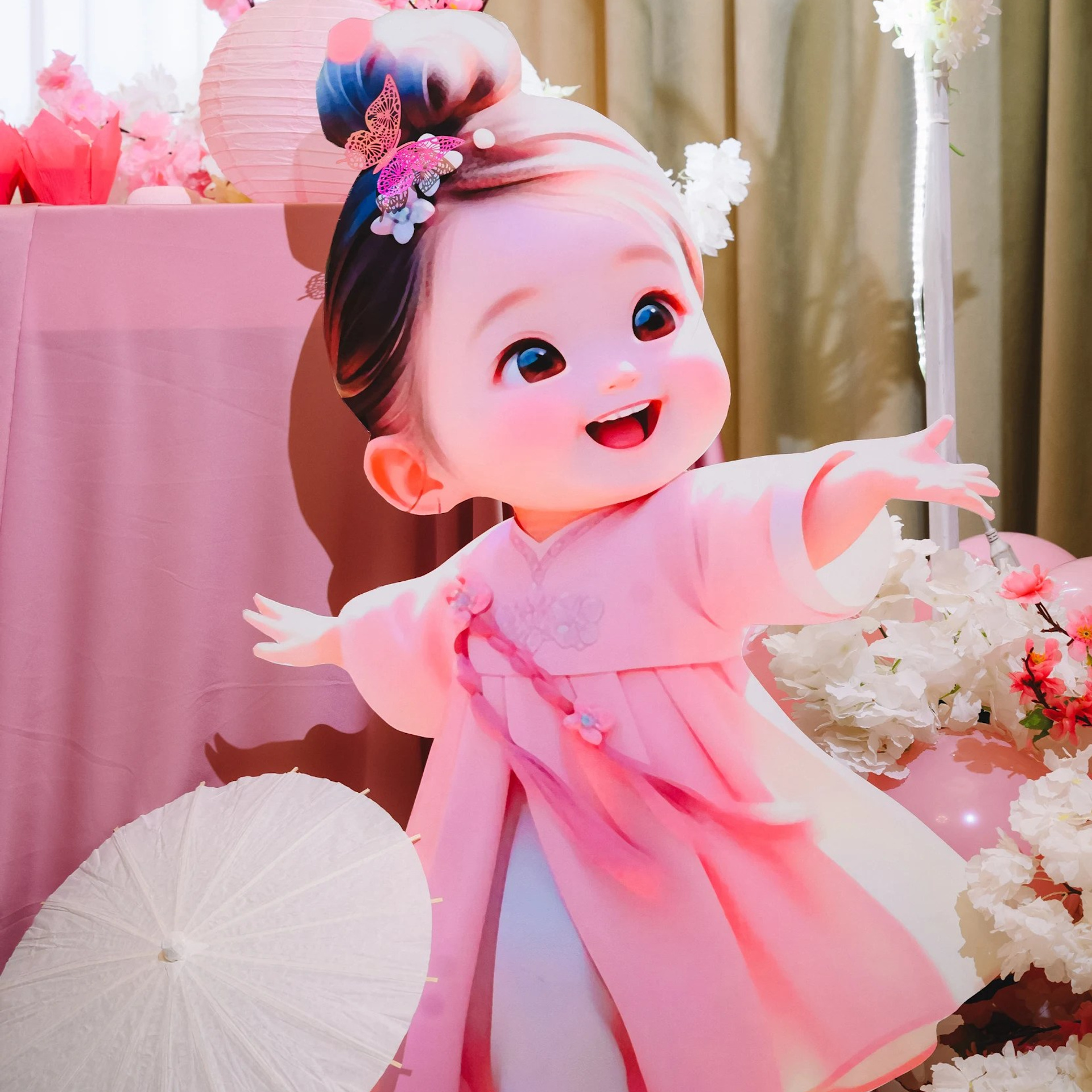 Асянди — один из главных корейских праздников. Арине 1 годик. Концепция мероприятия основана на национальных традициях в розовом цвете