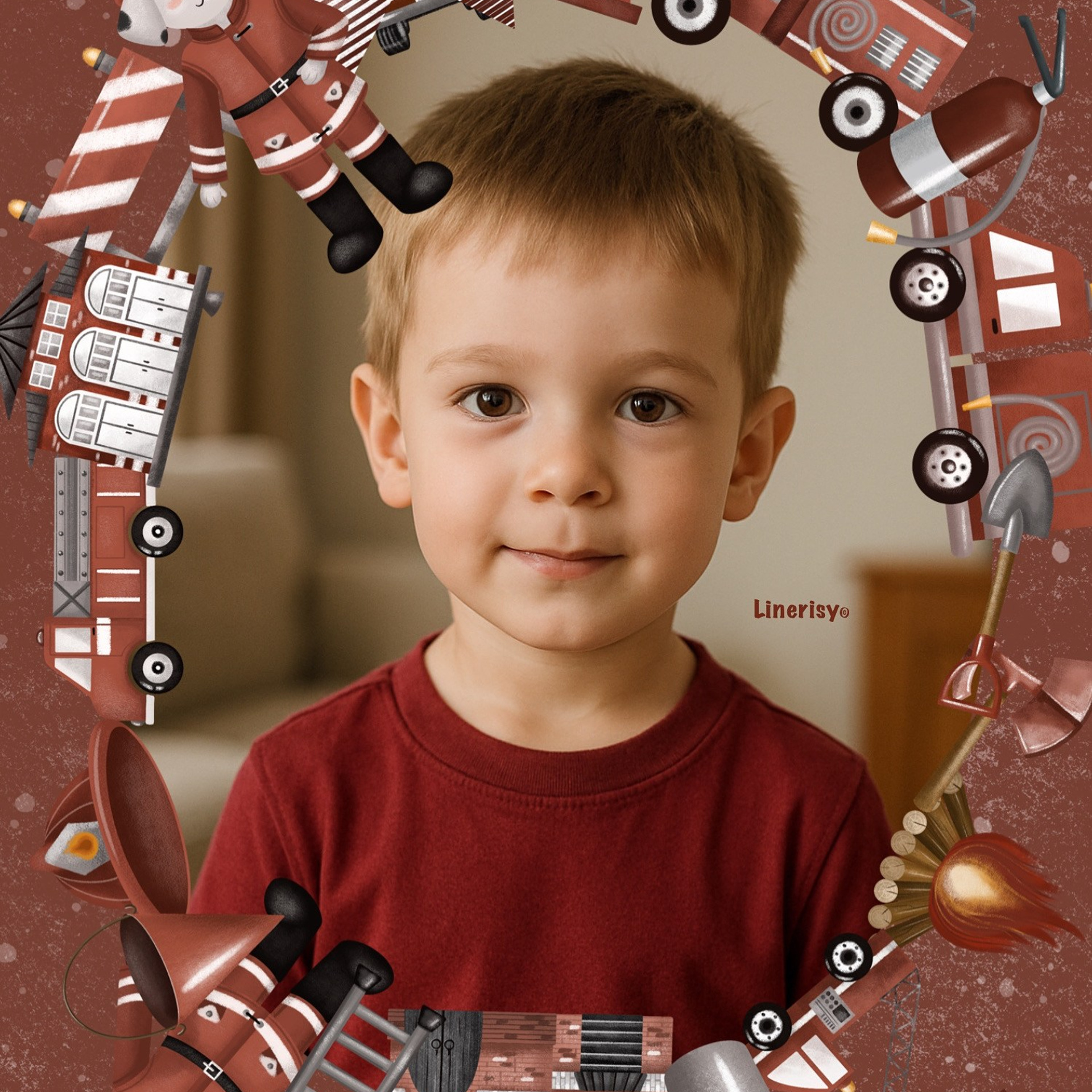 Набор иллюстраций и постеров «Пожарная станция». Художник-иллюстратор Евгения Бекренёва